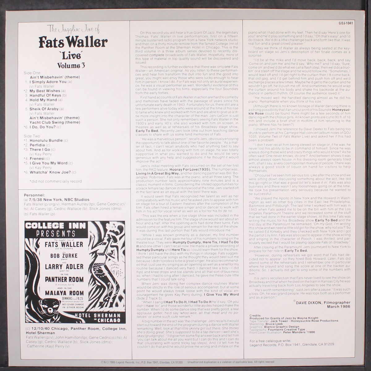 the jugglin' jive of, live by FATS WALLER