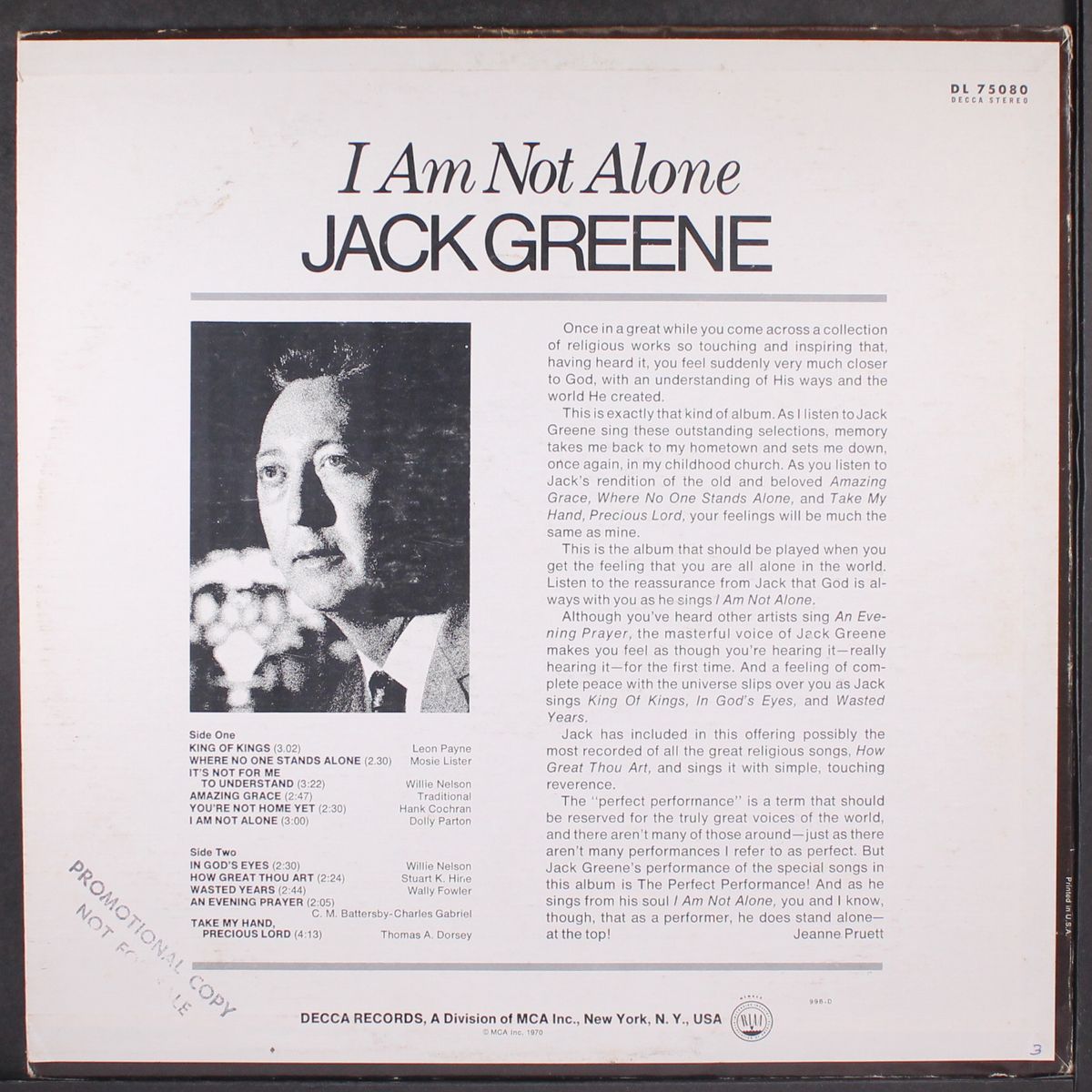i am not alone by JACK GREENE