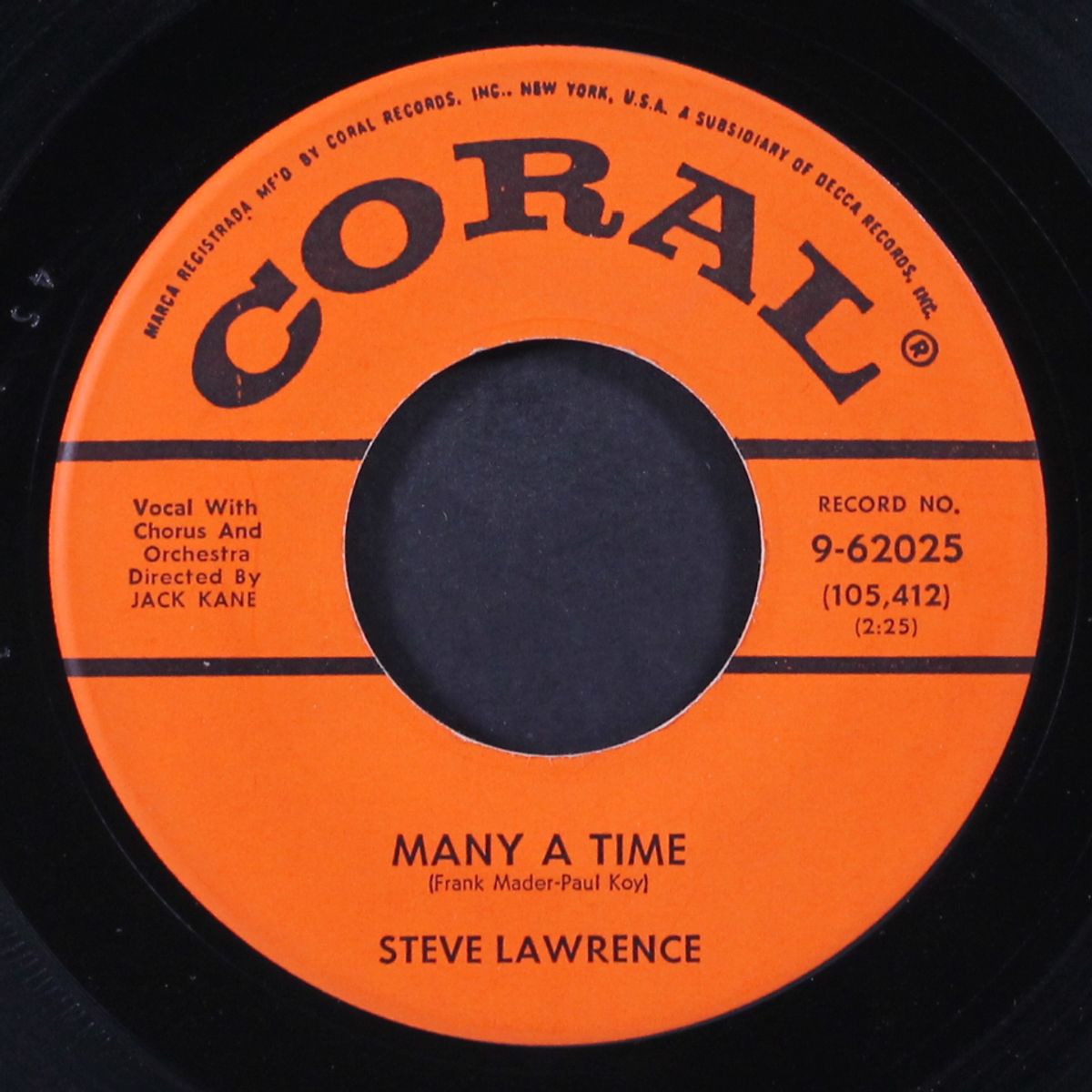 many a time / all about love by STEVE LAWRENCE