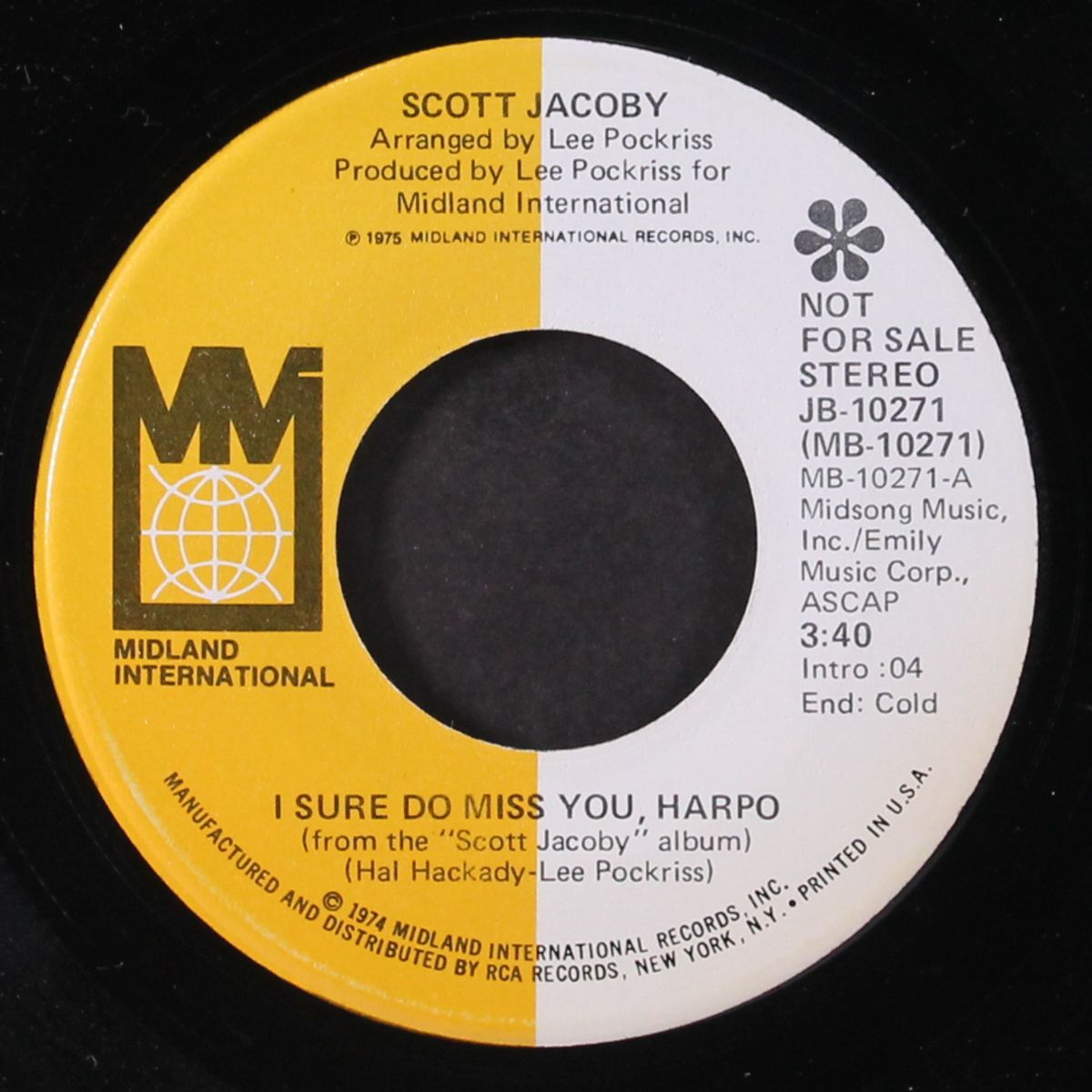 i sure do miss you, harpo / loving song by SCOTT JACOBY