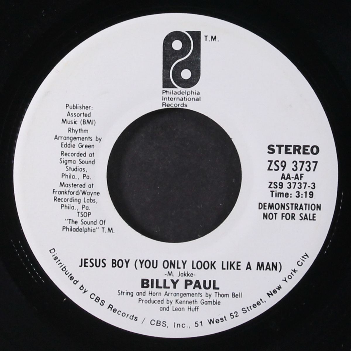 jesus boy (you only look like a man) / same by BILLY PAUL