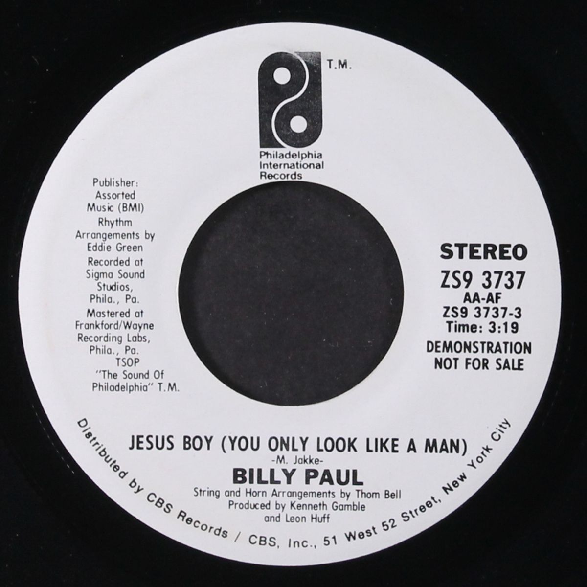 jesus boy (you only look like a man) / same by BILLY PAUL