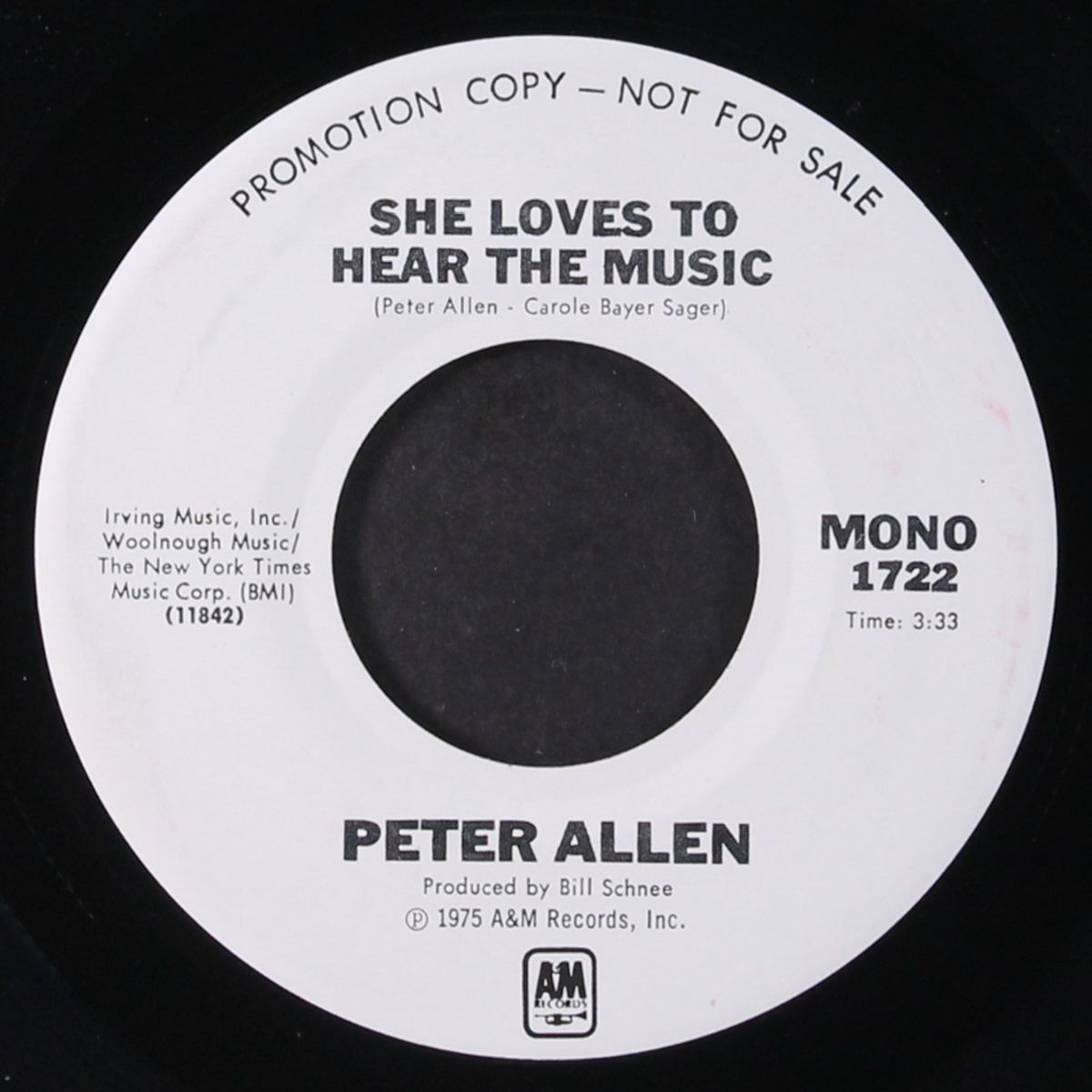 she loves to hear the music / mono by PETER ALLEN