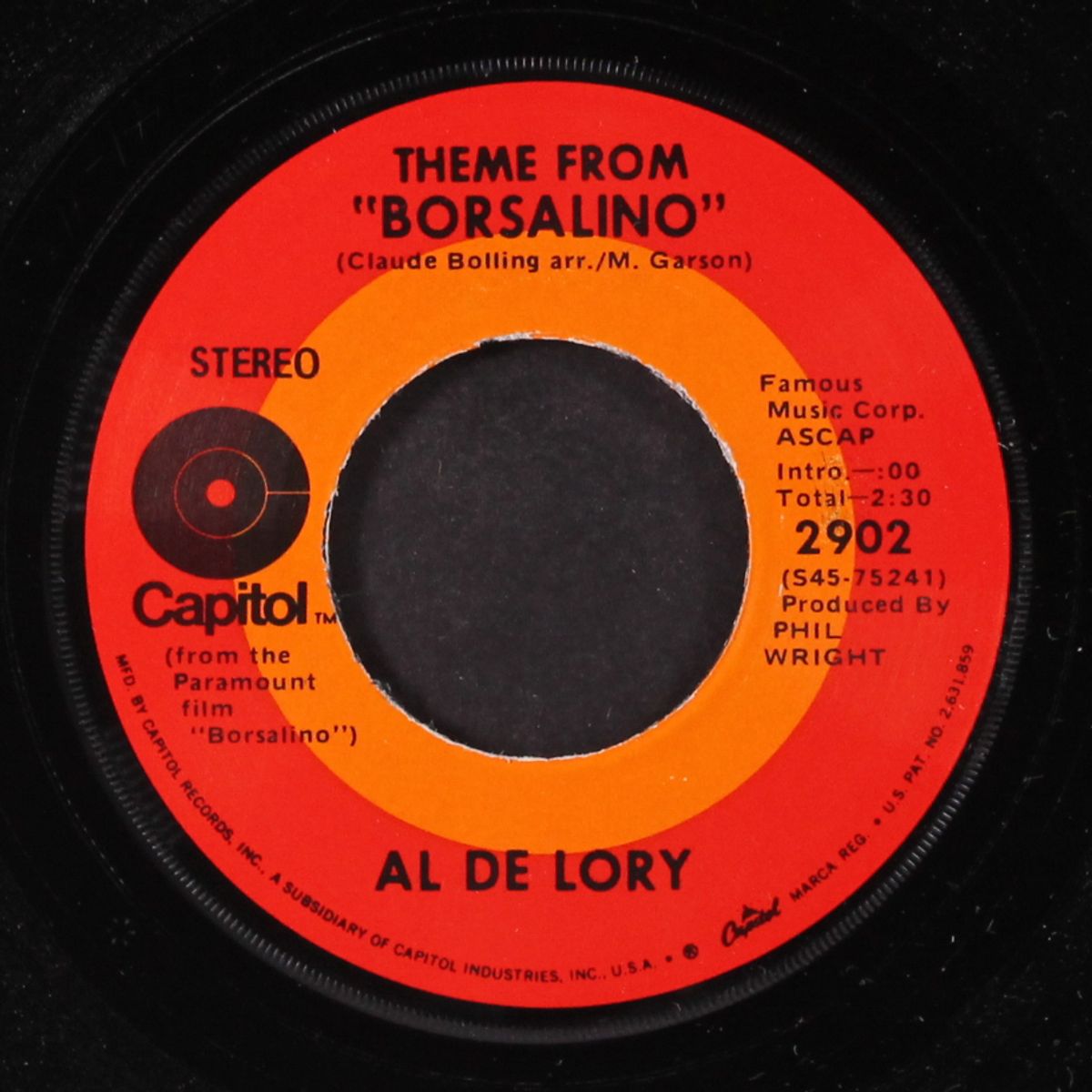 just us / theme from borsalino by AL DE LORY