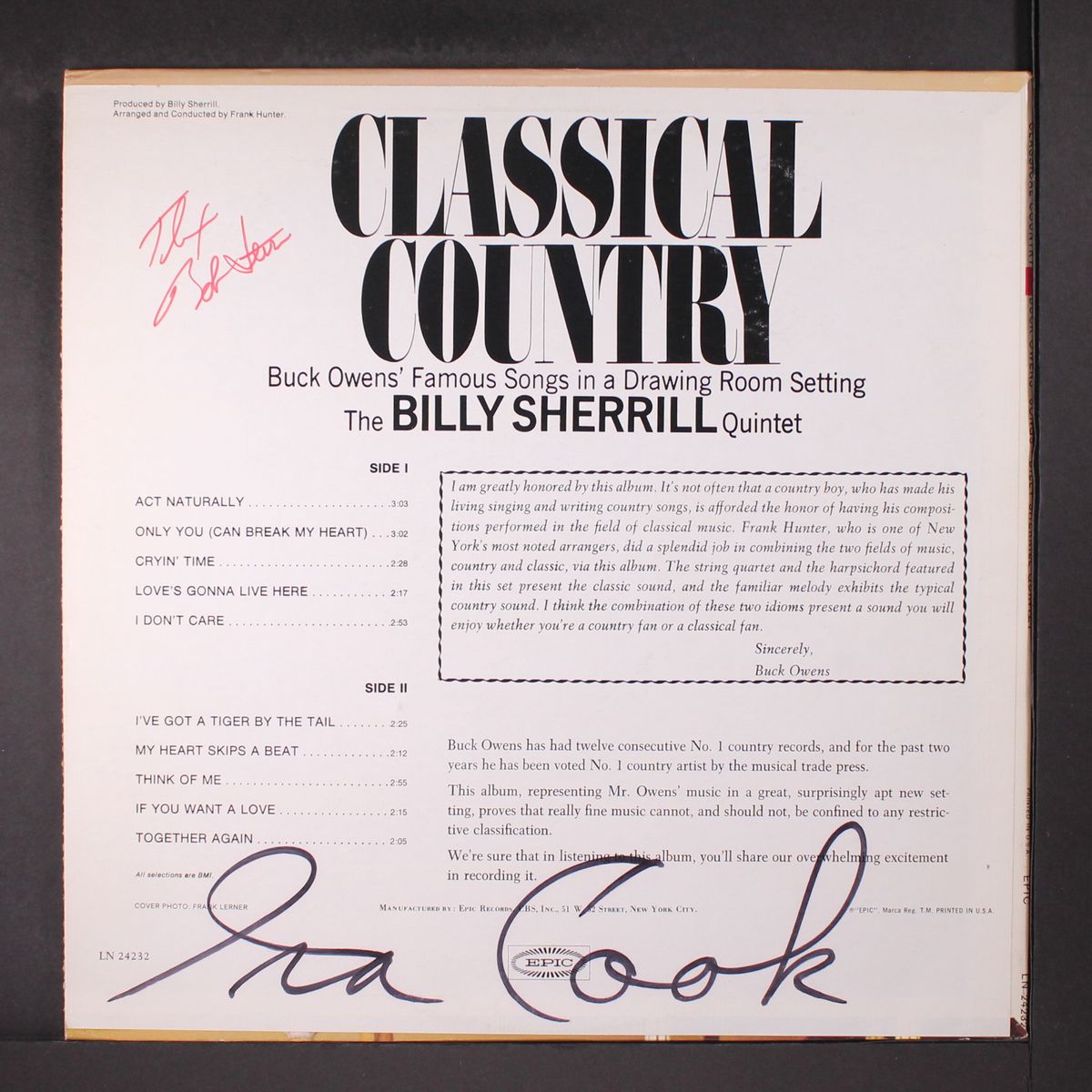 classical country - buck owens' songs by BILLY SHERRILL