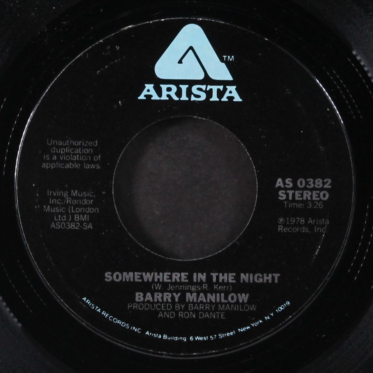 somewhere in the night / leavin' in the morning by BARRY MANILOW
