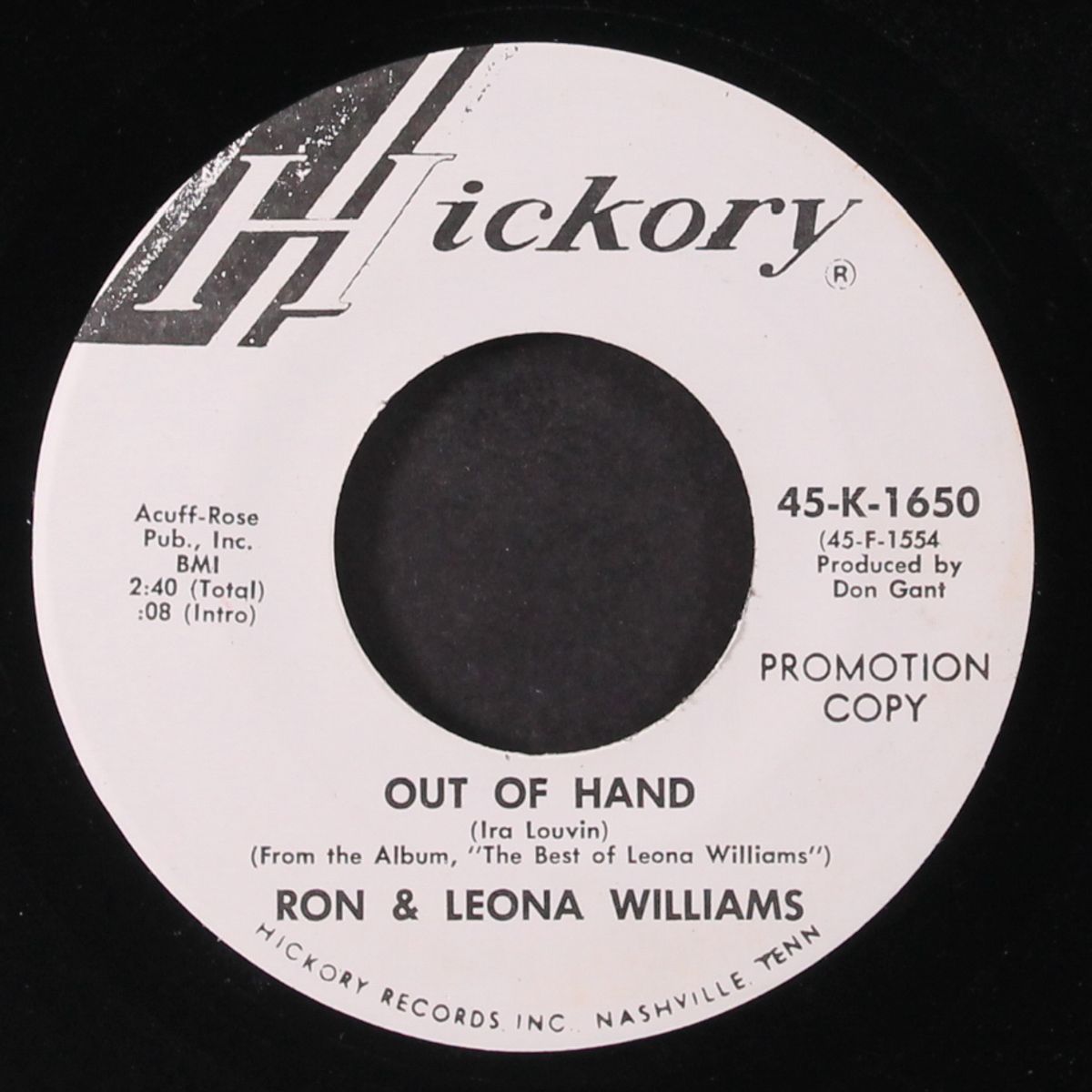 a gentleman on my mind / out of hand by LEONA WILLIAMS