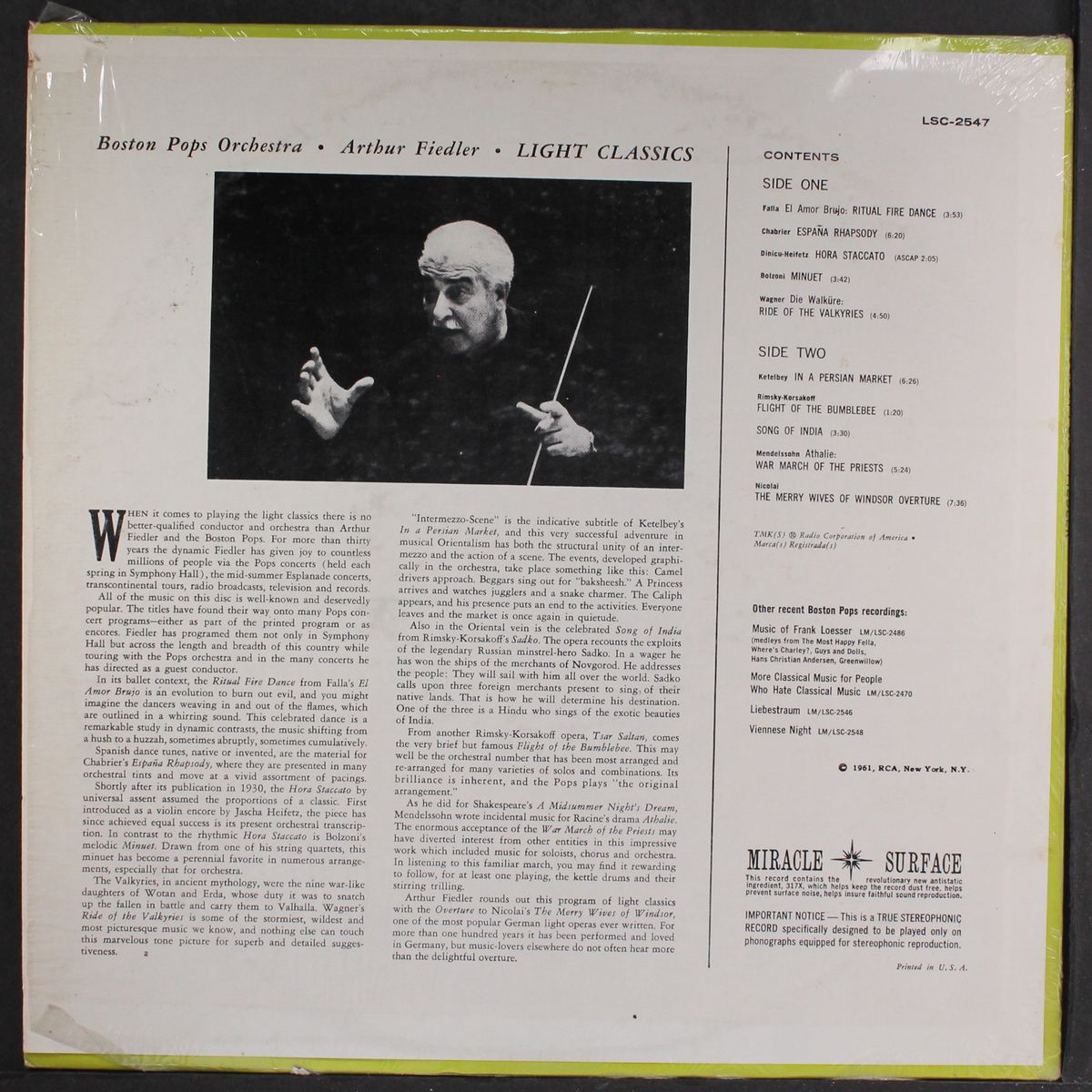 light classics by ARTHUR FIEDLER & BOSTON POPS