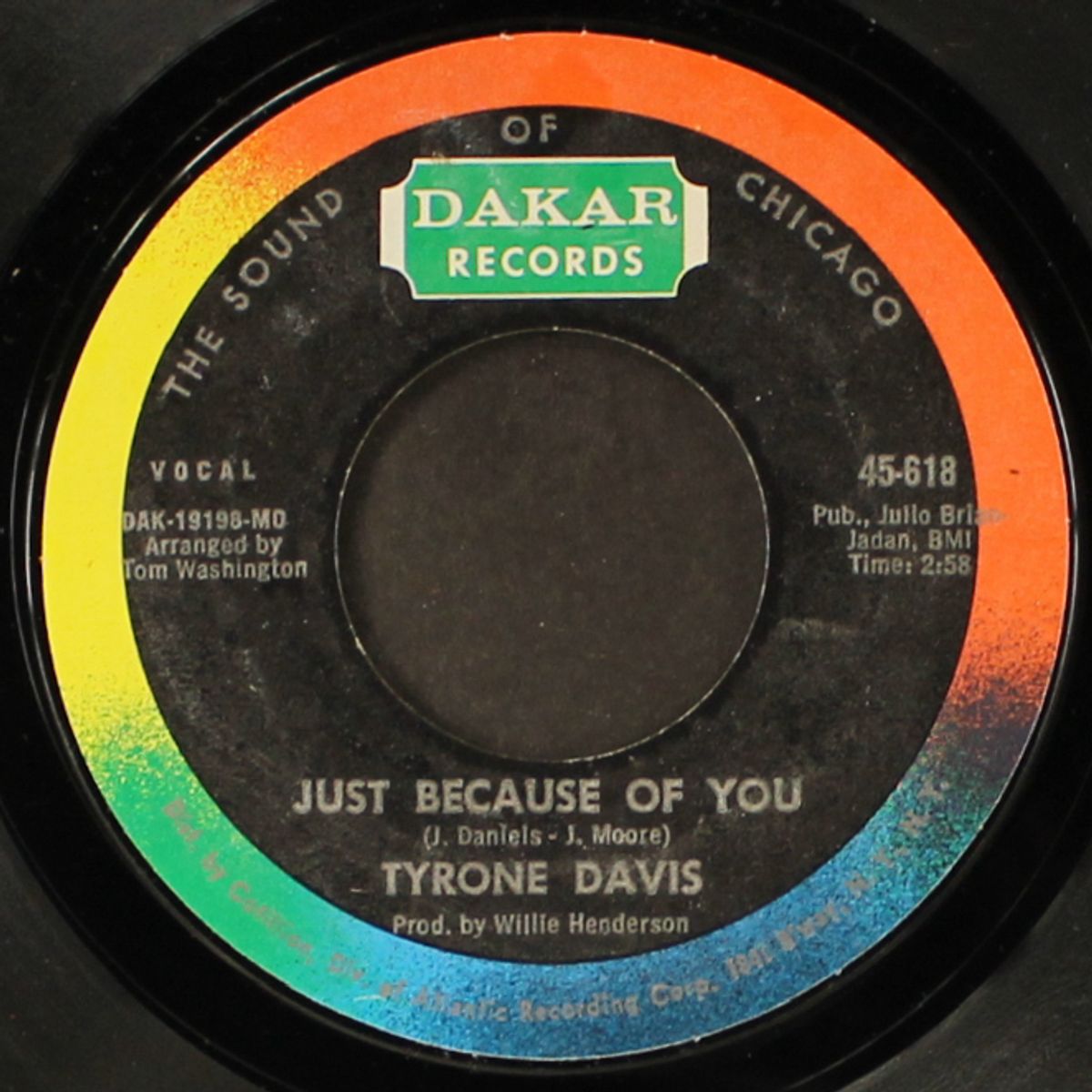 i'll be right here / just because of you by TYRONE DAVIS