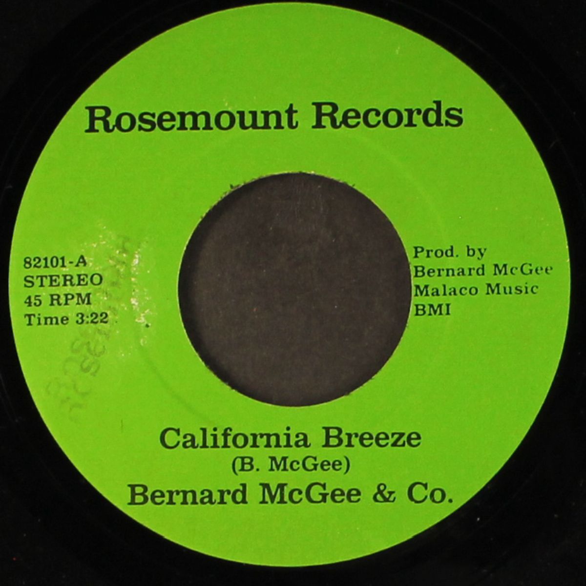 back up groove / california breeze by BERNARD MCGEE & CO.