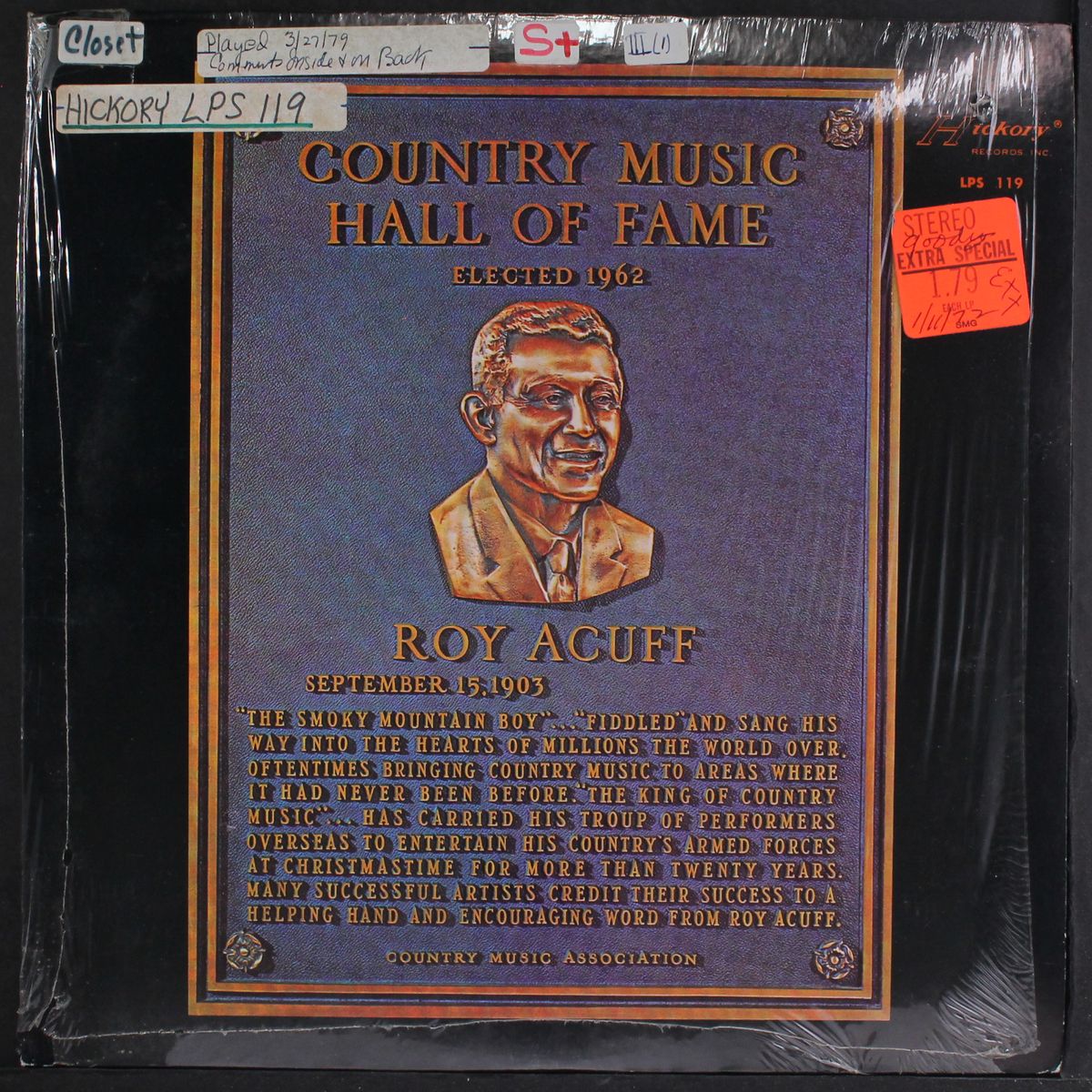country music hall of fame by ROY ACUFF