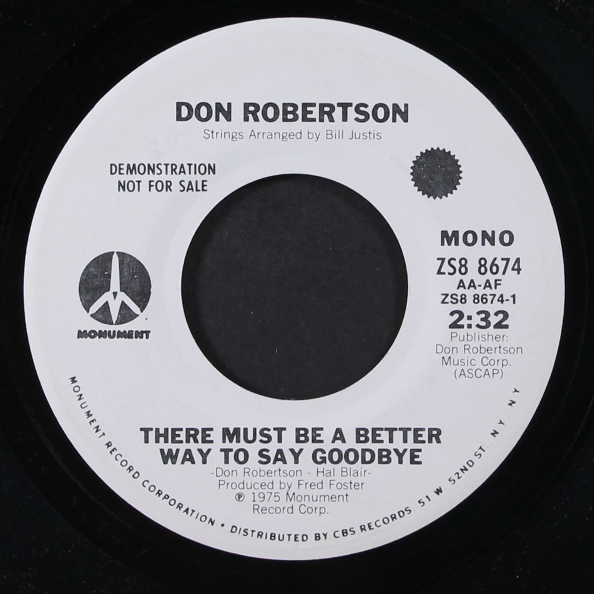 there must be a better way to say goodbye / mono by DON ROBERTSON