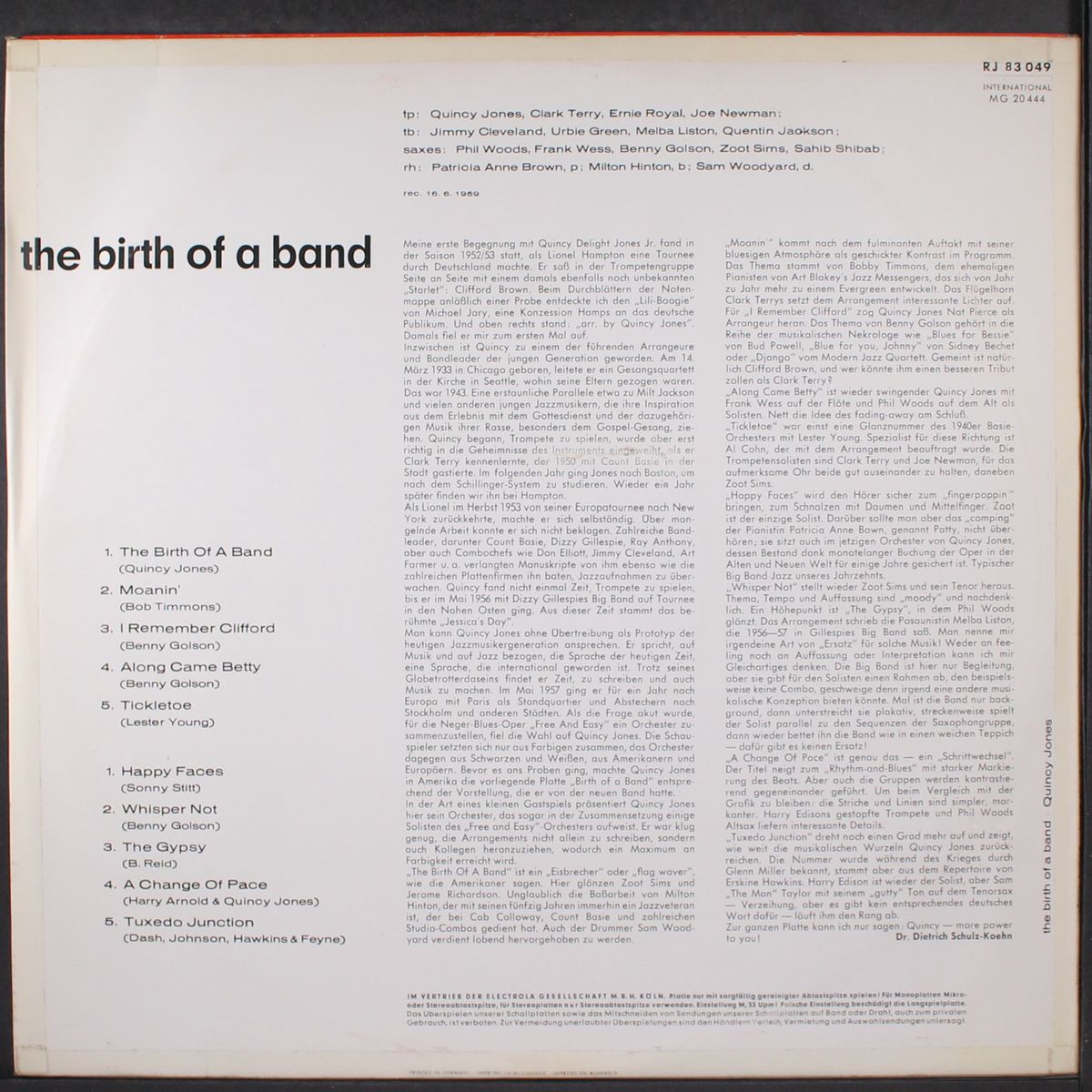 the birth of a band! by QUINCY JONES
