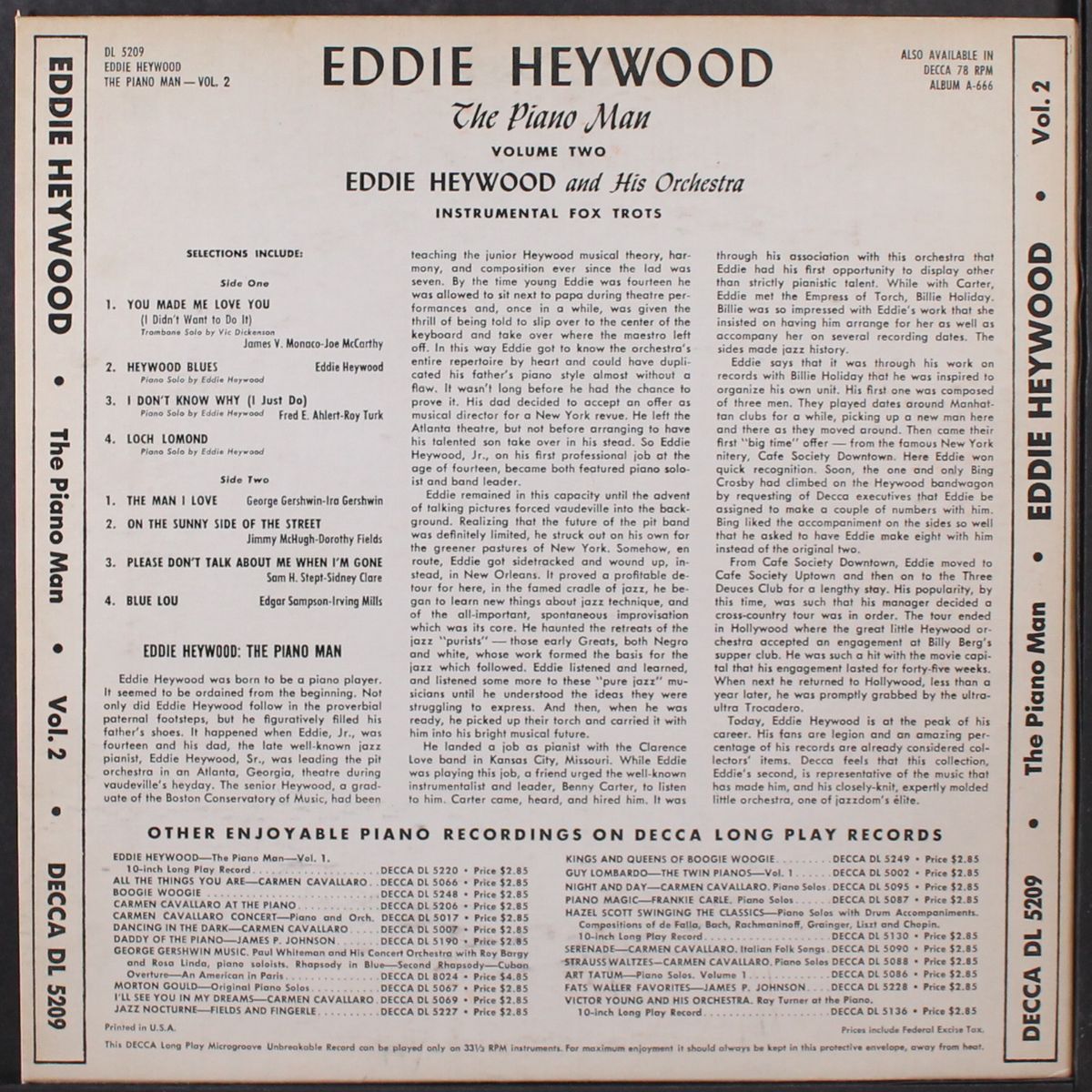the piano man, vol. 2 by EDDIE HEYWOOD
