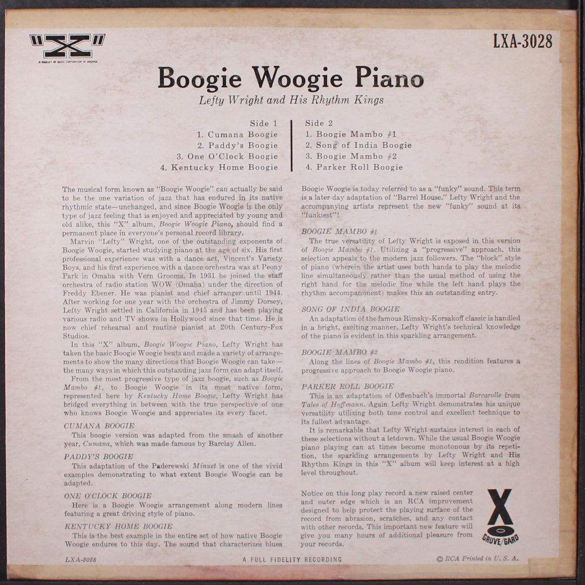 boogie woogie piano by LEFTY WRIGHT