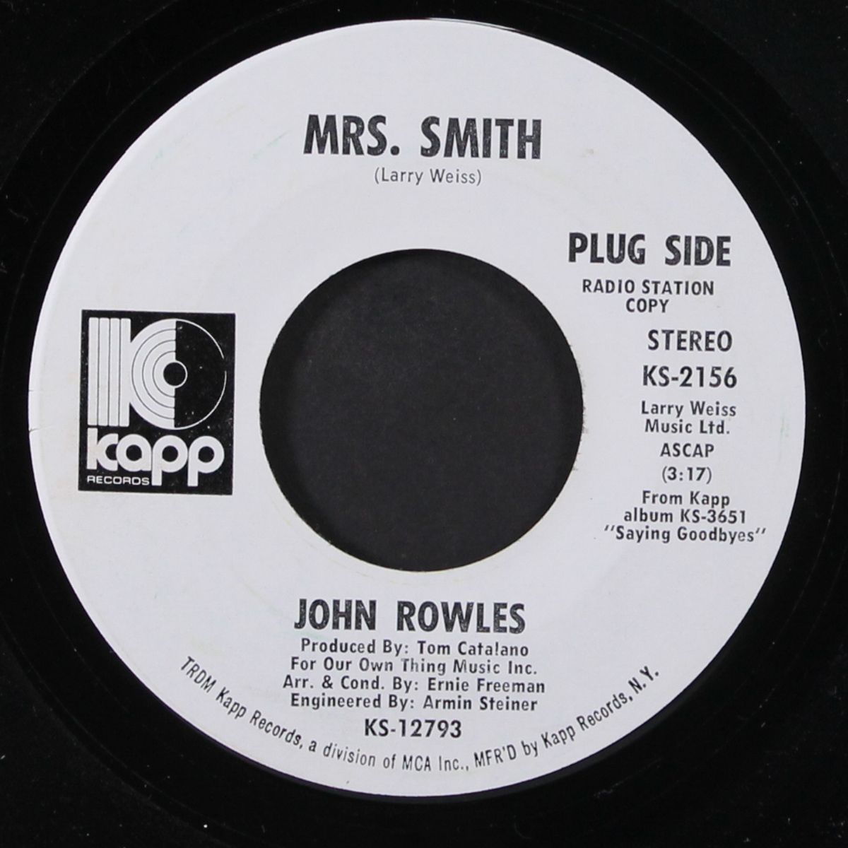 never dreamed you'd leave in summer / mrs. smith by JOHN ROWLES