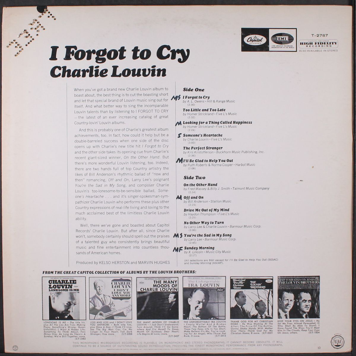 i forgot to cry by CHARLIE LOUVIN