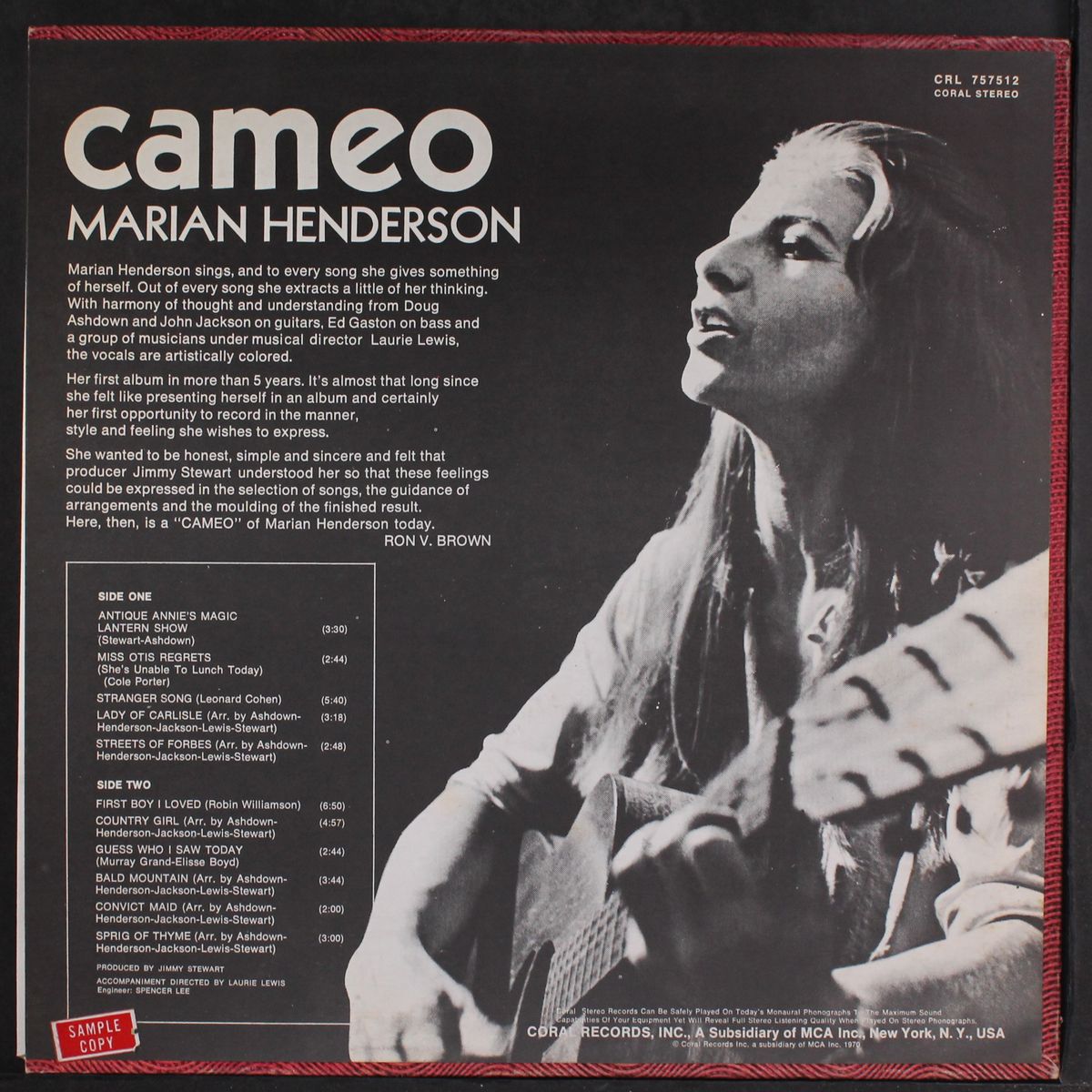 cameo by MARIAN HENDERSON
