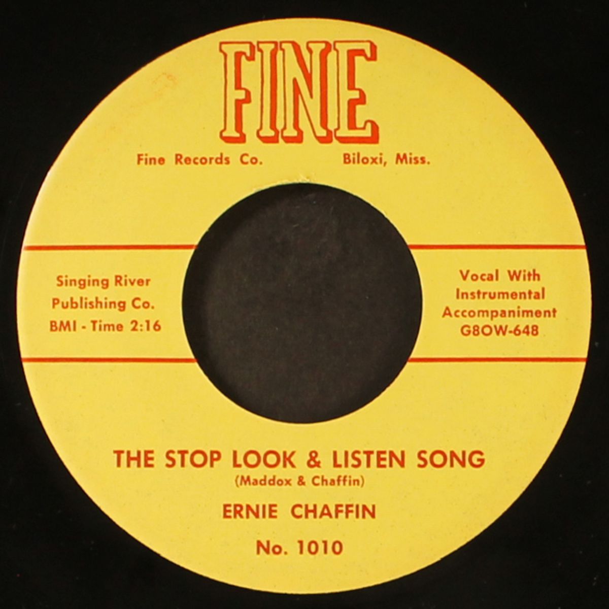 the stop look & listen song / the heart of me by ERNIE CHAFFIN