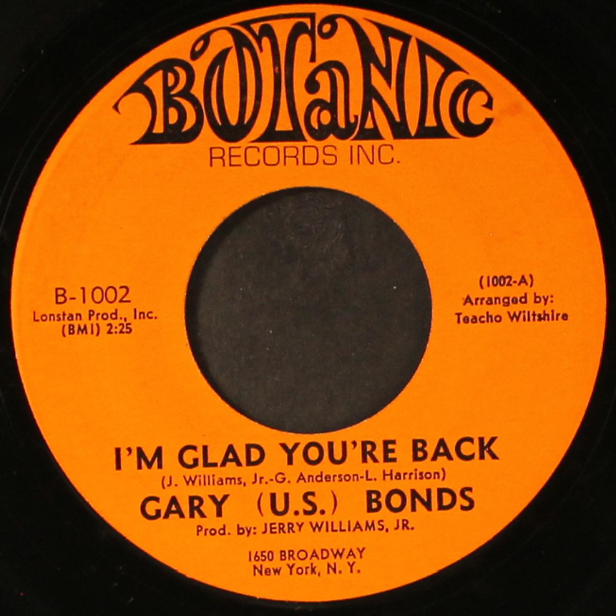 i'm glad you're back / funky lies by GARY 'U.S.' BONDS