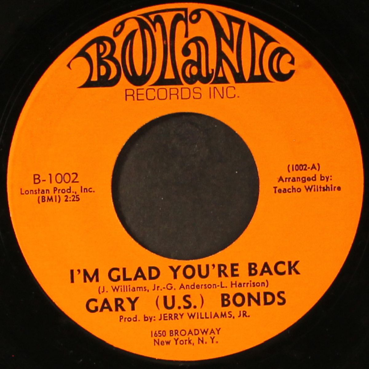 i'm glad you're back / funky lies by GARY 'U.S.' BONDS
