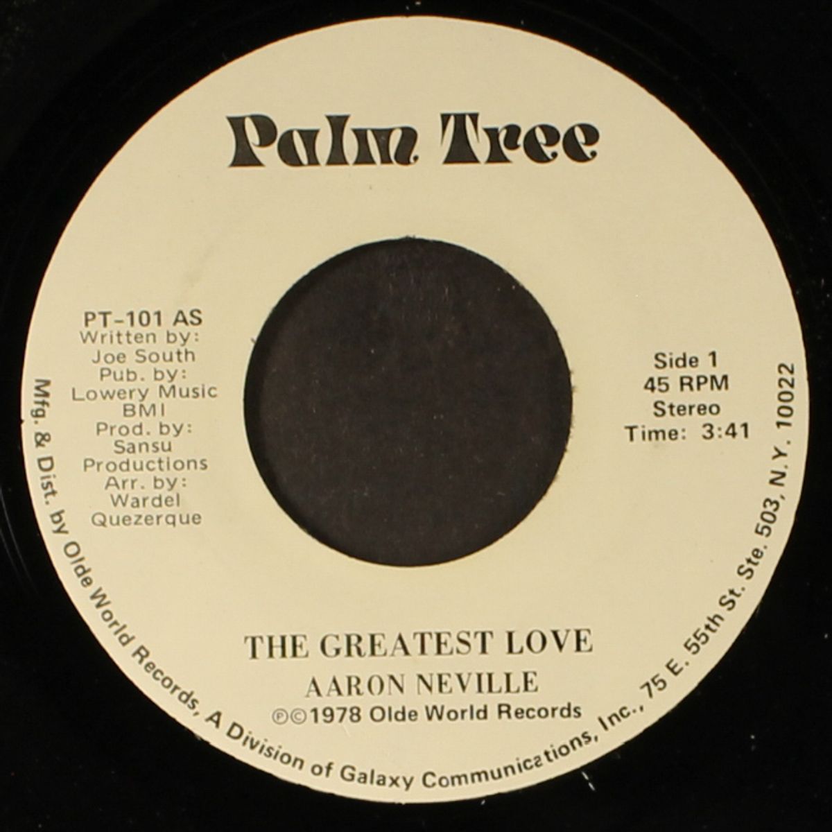 the greatest love / performance by AARON NEVILLE
