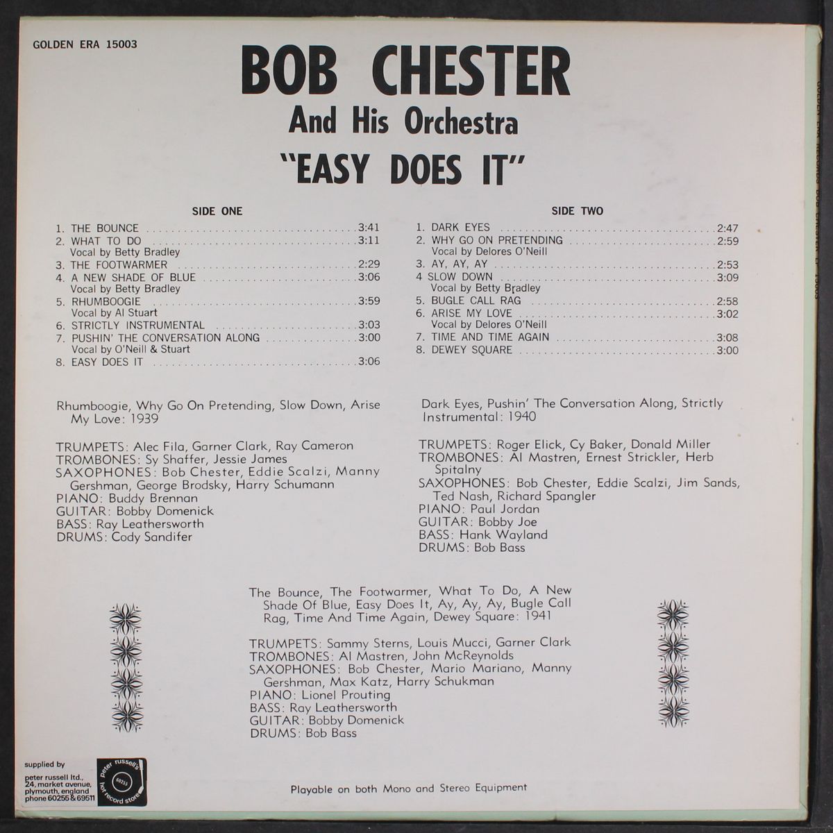 easy does it by BOB CHESTER