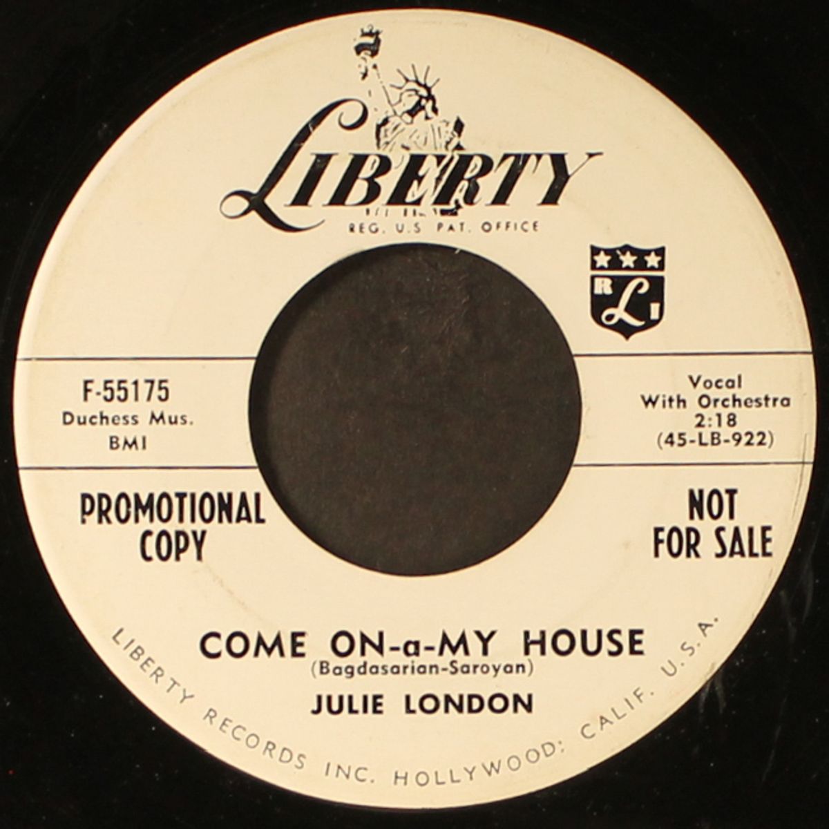 come on-a-my house / my strange affair by JULIE LONDON