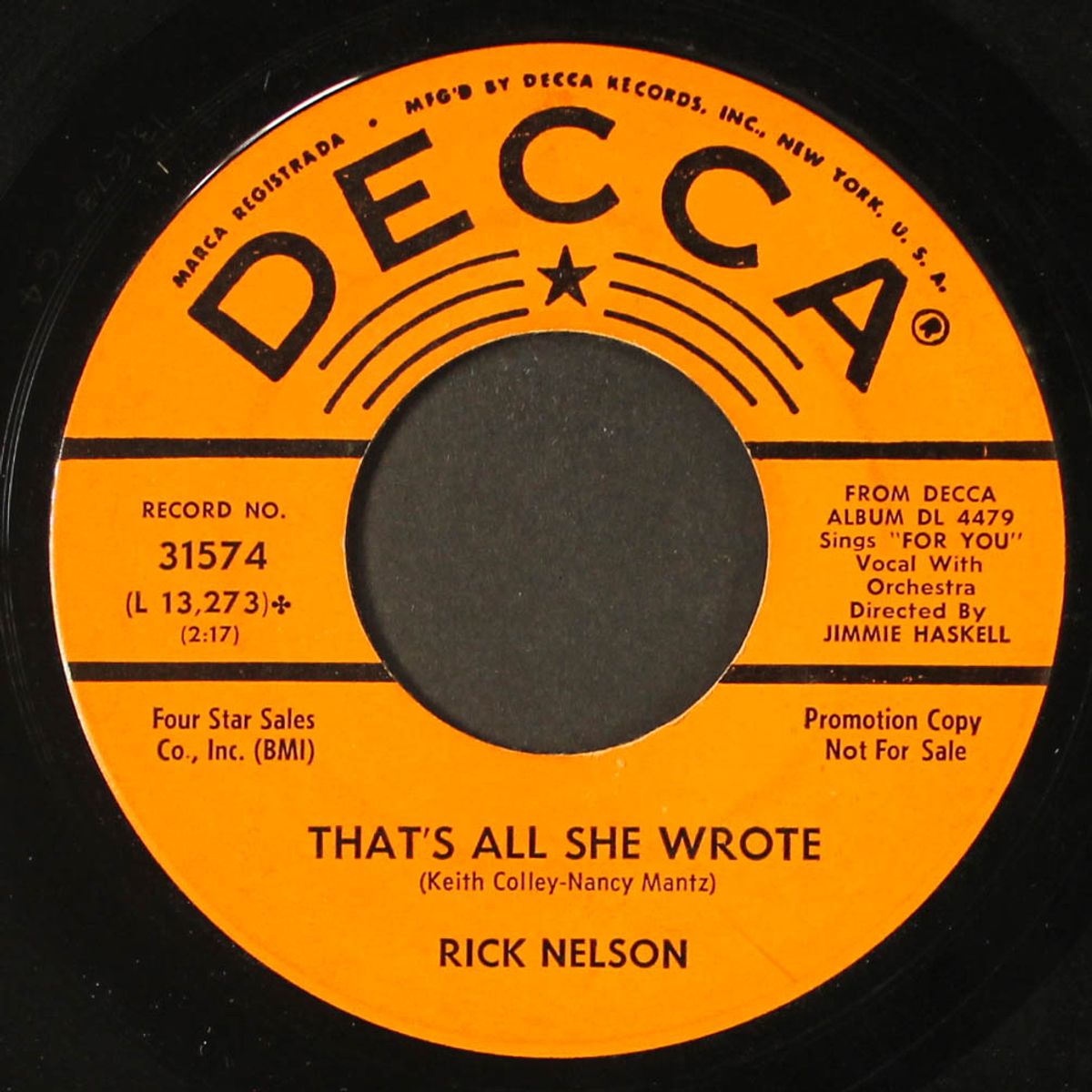 that's all she wrote by RICK NELSON