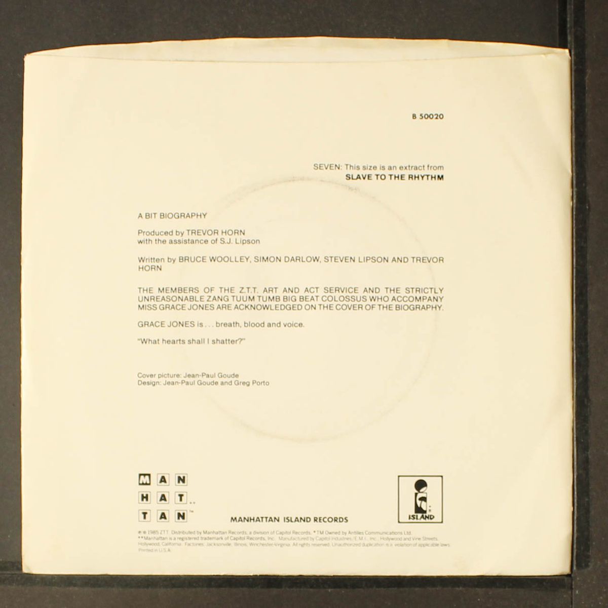 slave to the rhythm / ladies and gentlemen by GRACE JONES