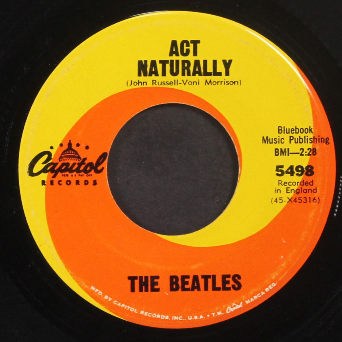 yesterday / act naturally by BEATLES