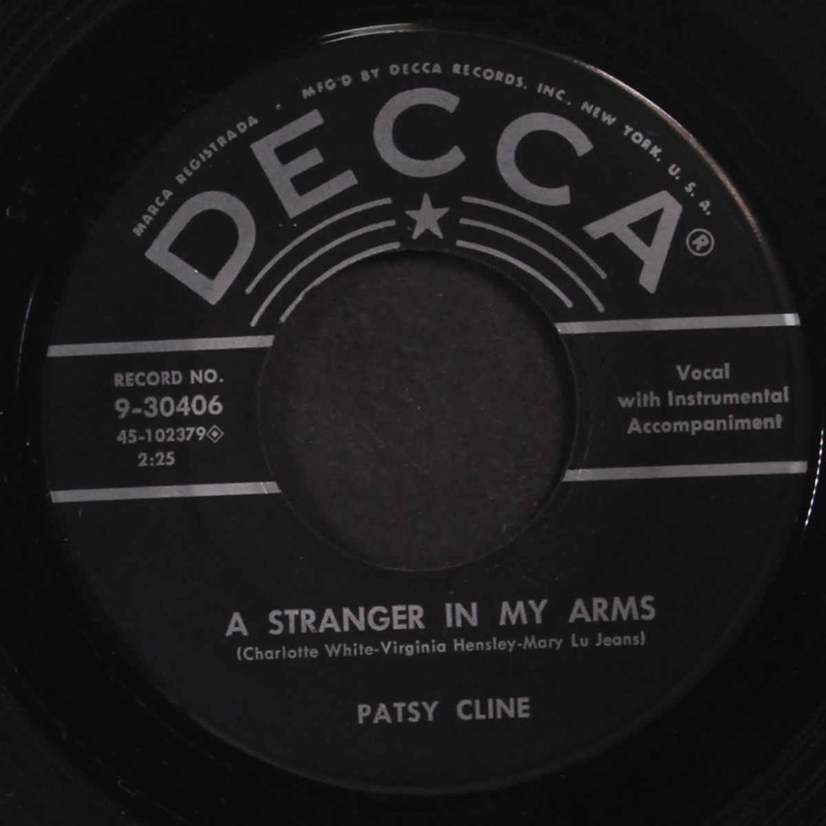 three cigarettes in an ashtray / a stranger in my arms by PATSY CLINE