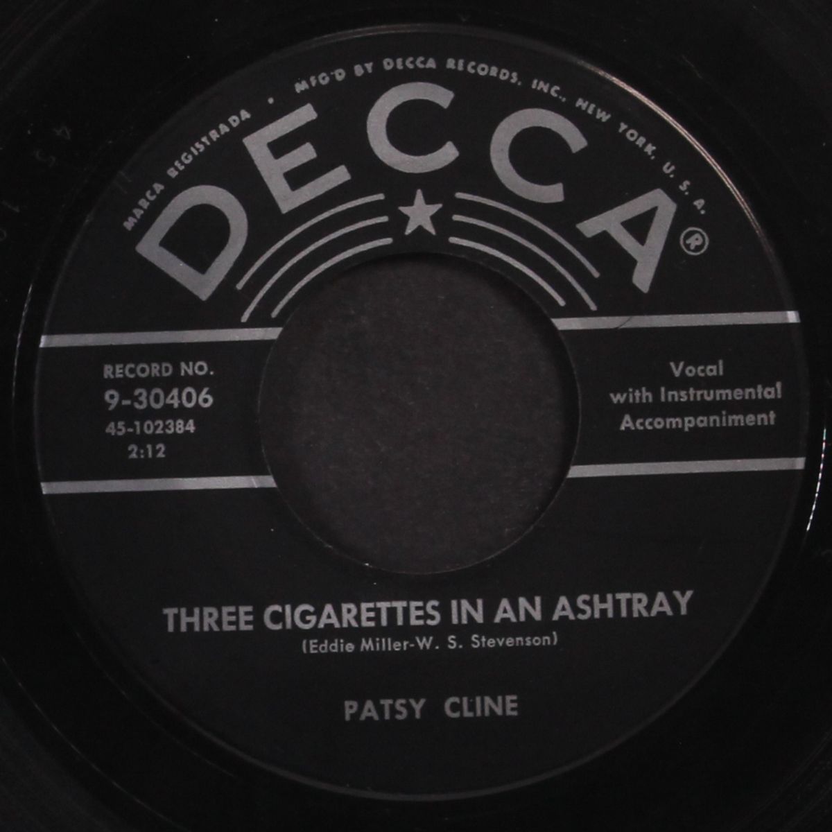 three cigarettes in an ashtray / a stranger in my arms by PATSY CLINE