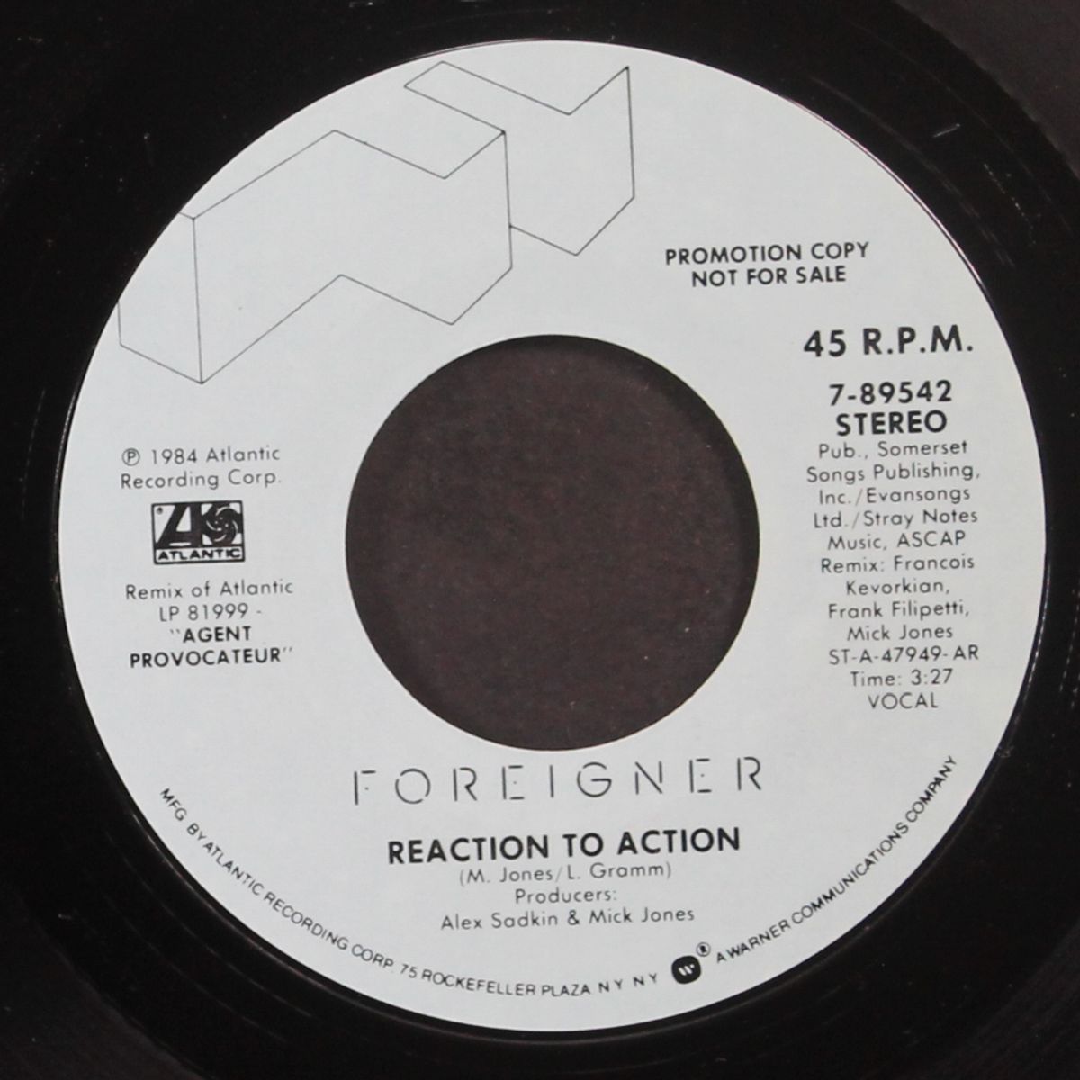 reaction to action / same by FOREIGNER