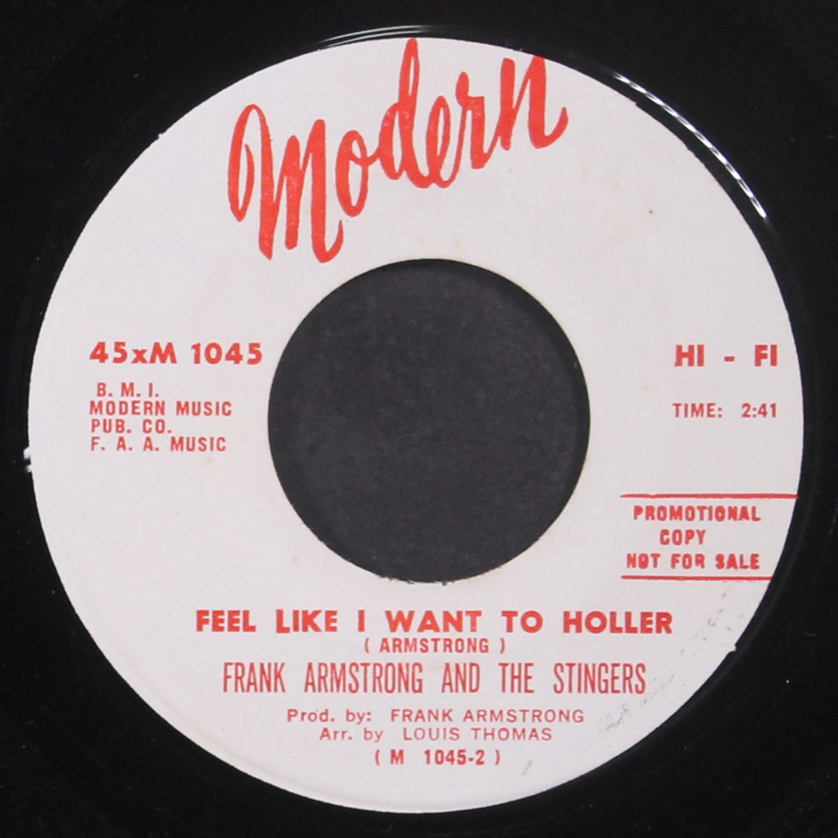 humpin' / feel like i want to holler by FRANK ARMSTRONG