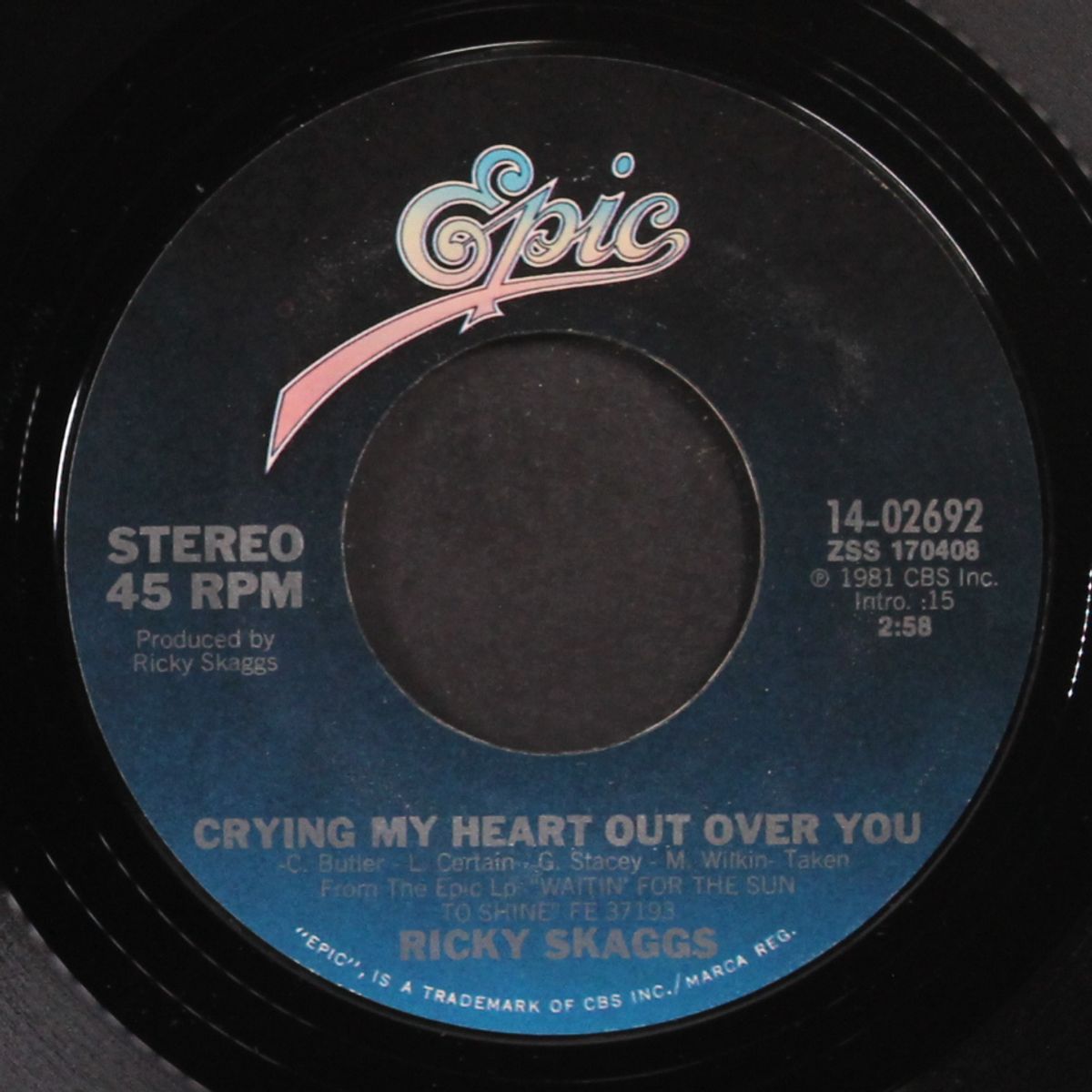 crying my heart out over you / same by RICKY SKAGGS