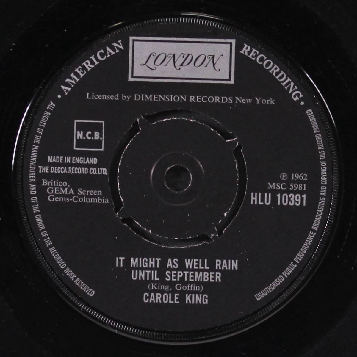 it might as well rain until september / nobody's perfect by CAROLE KING