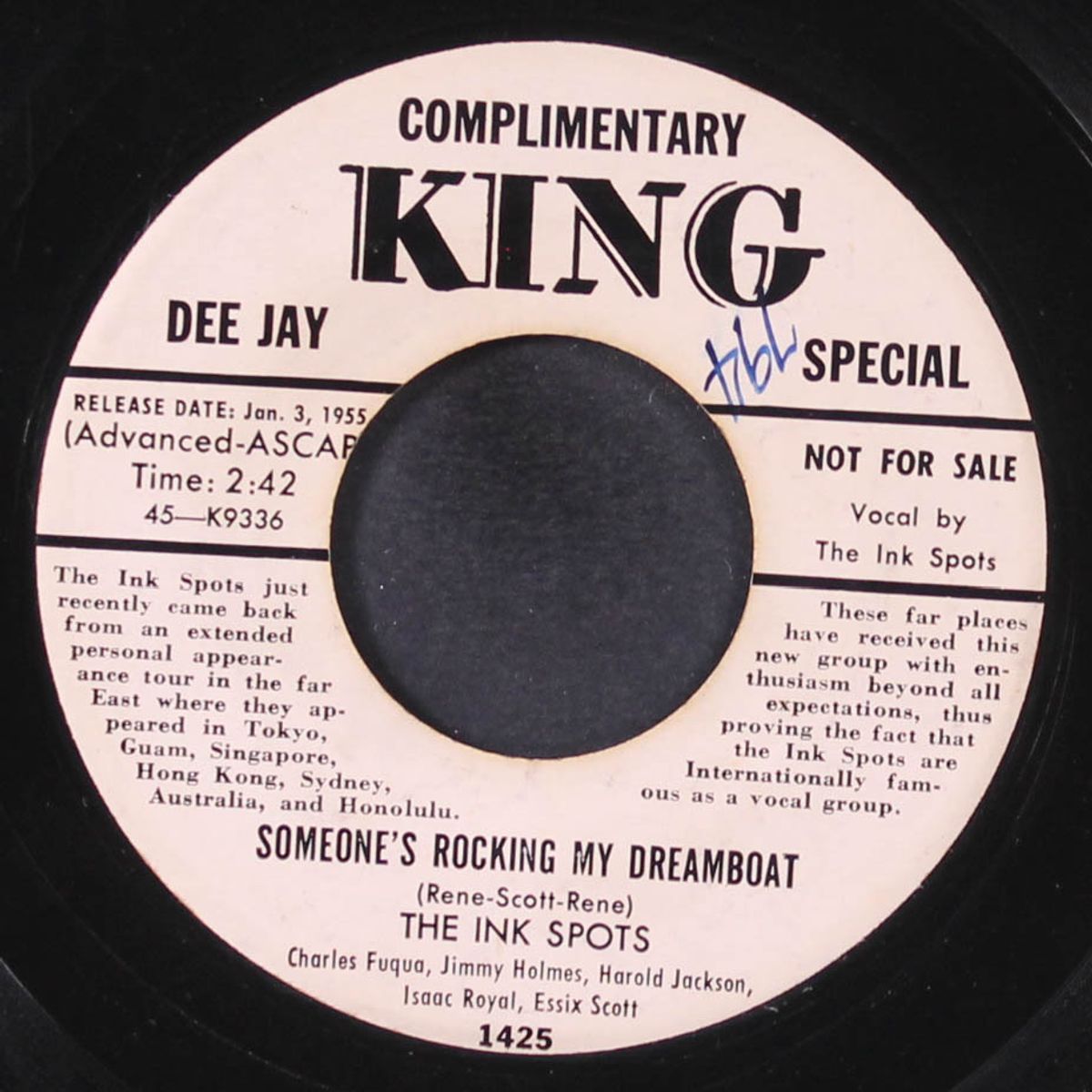 when you come to the end of the day / someone's rocking my dream boat by INK SPOTS