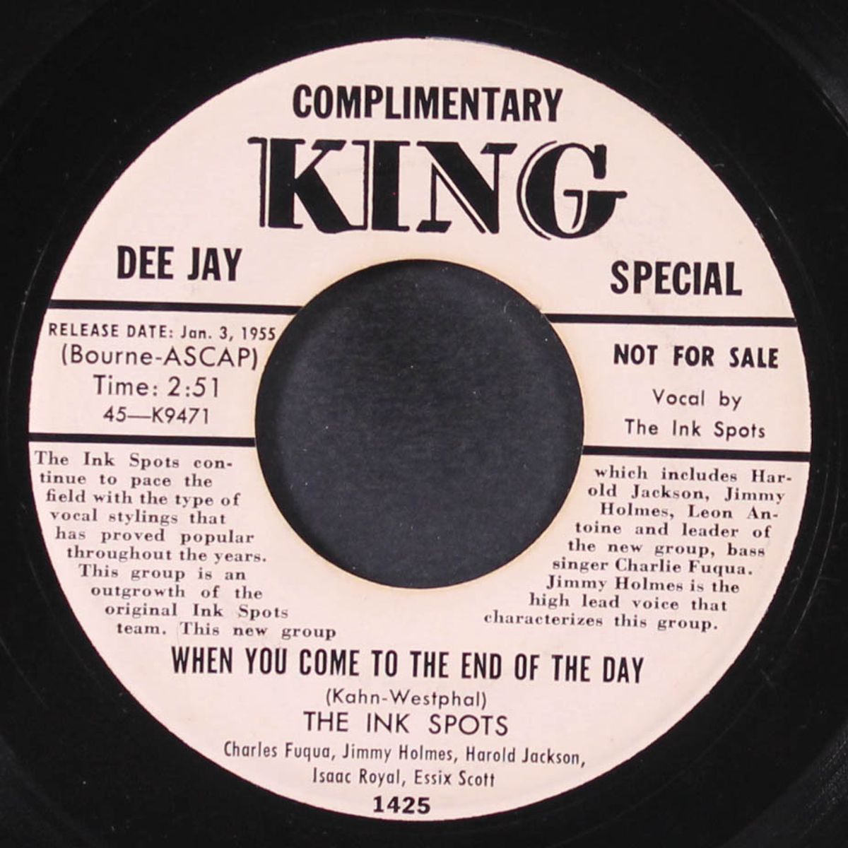 when you come to the end of the day / someone's rocking my dream boat by INK SPOTS