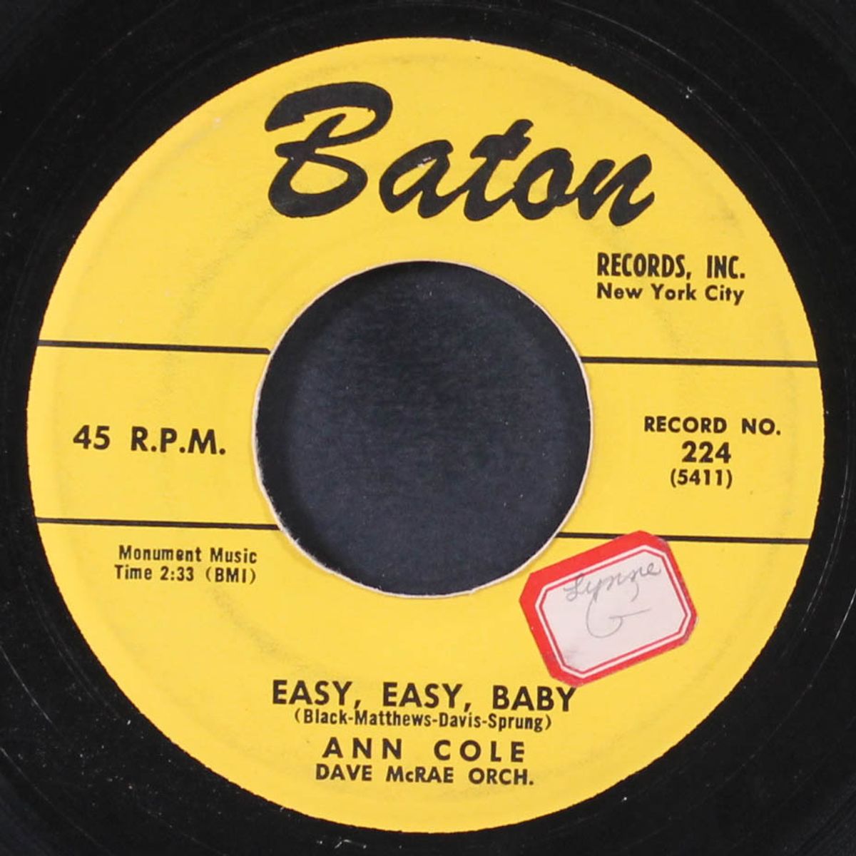 new love / easy, easy, baby by ANN COLE