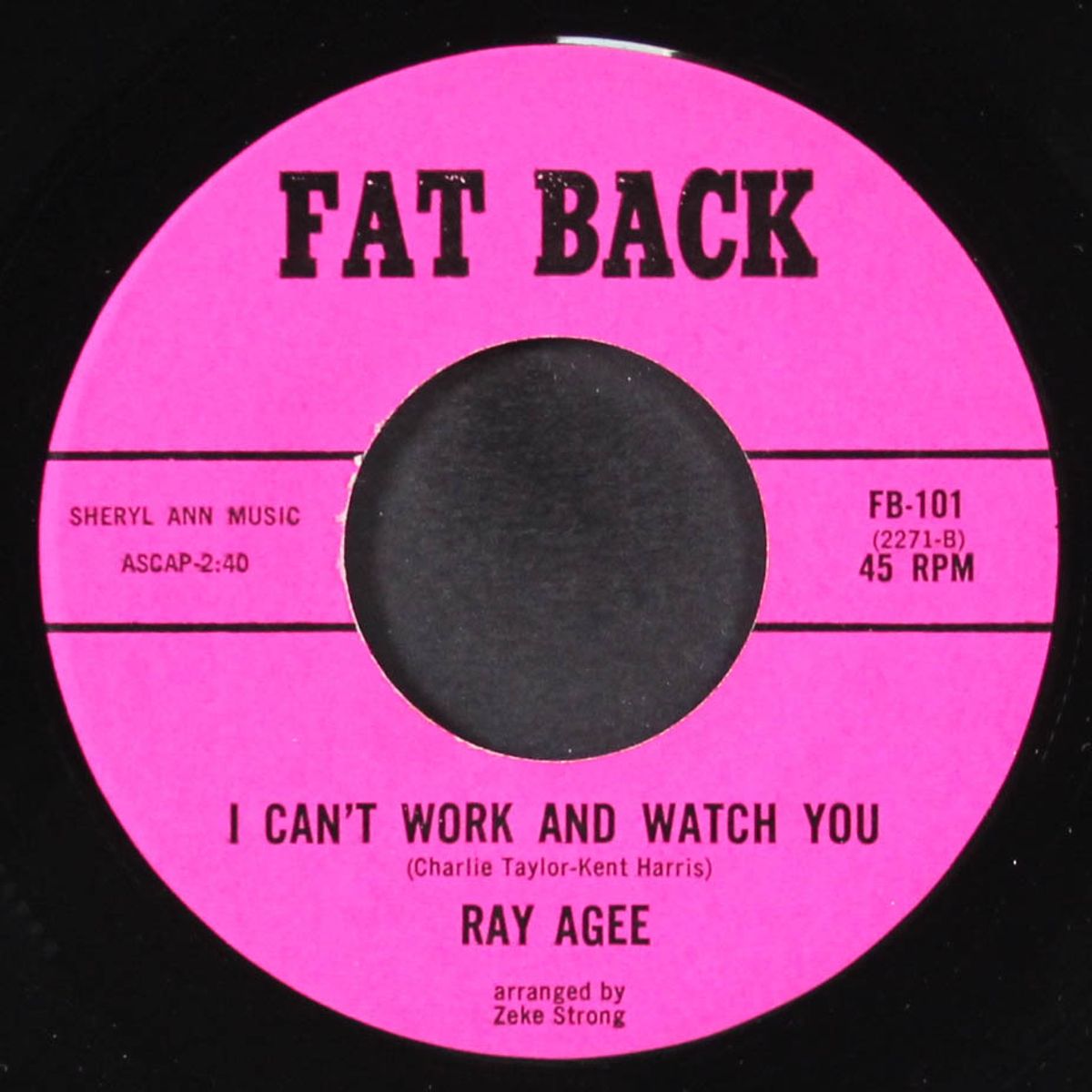 tough competition / i can't work and watch you by RAY AGEE