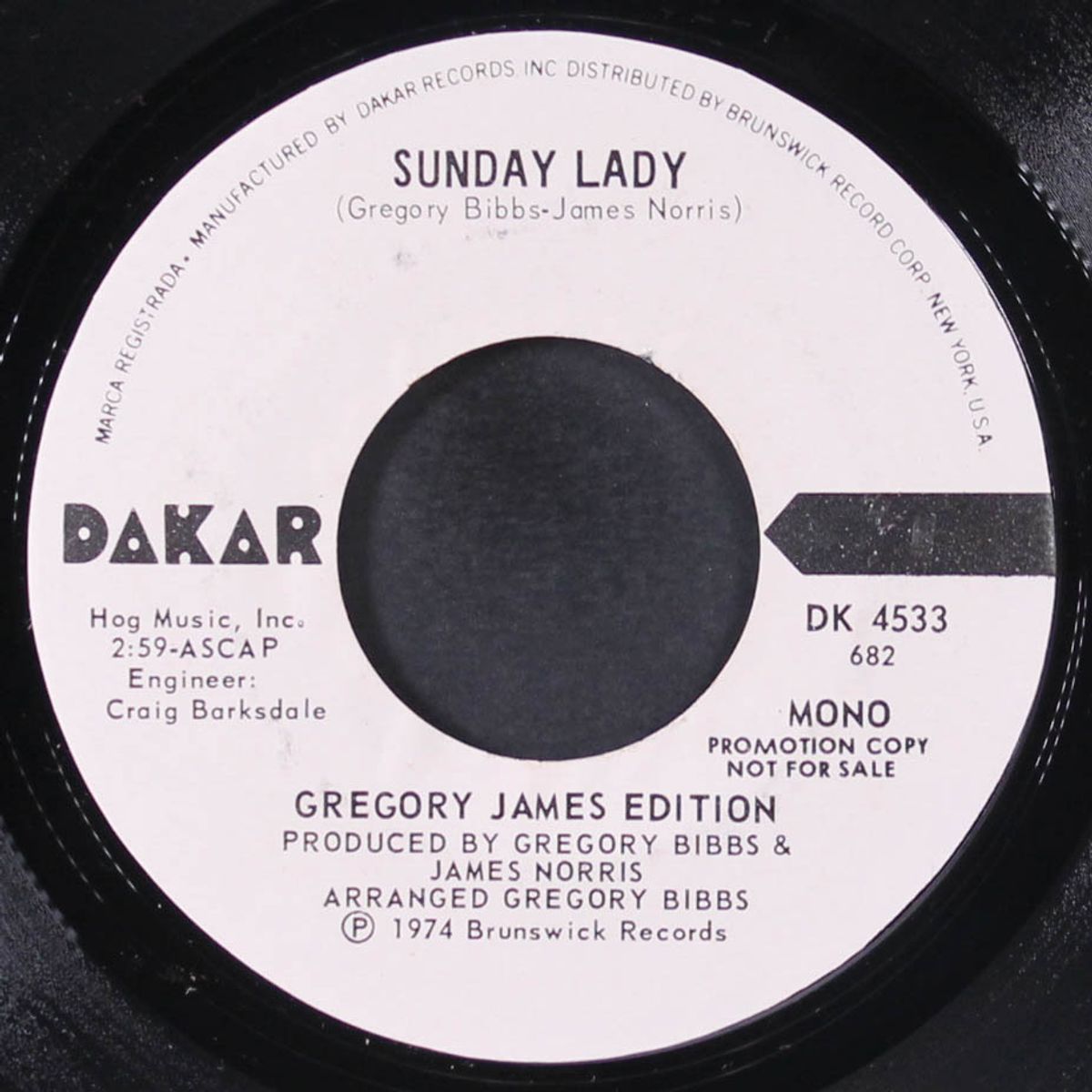 sunday lady / mono by GREGORY JAMES EDITION