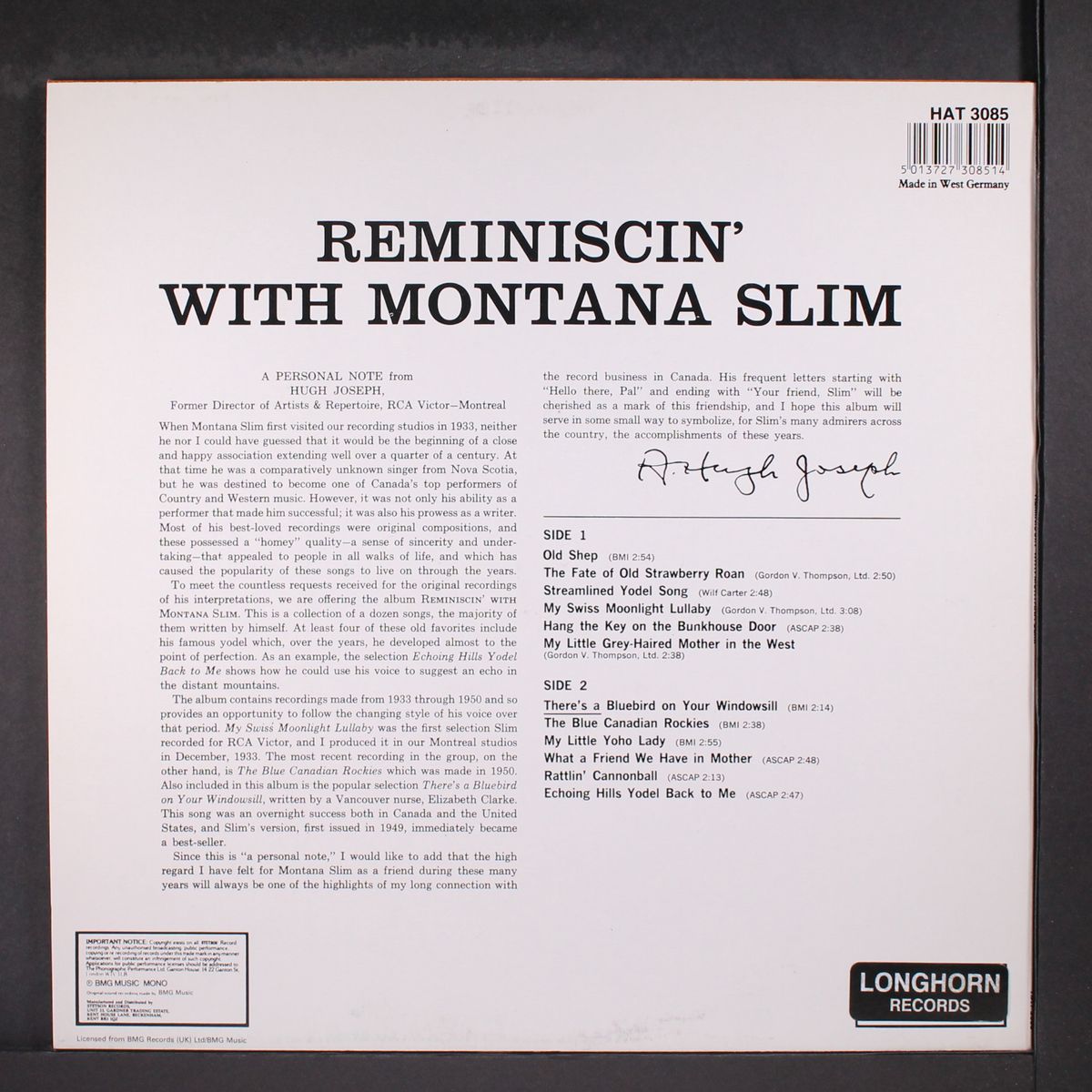 reminiscin' with by MONTANA SLIM