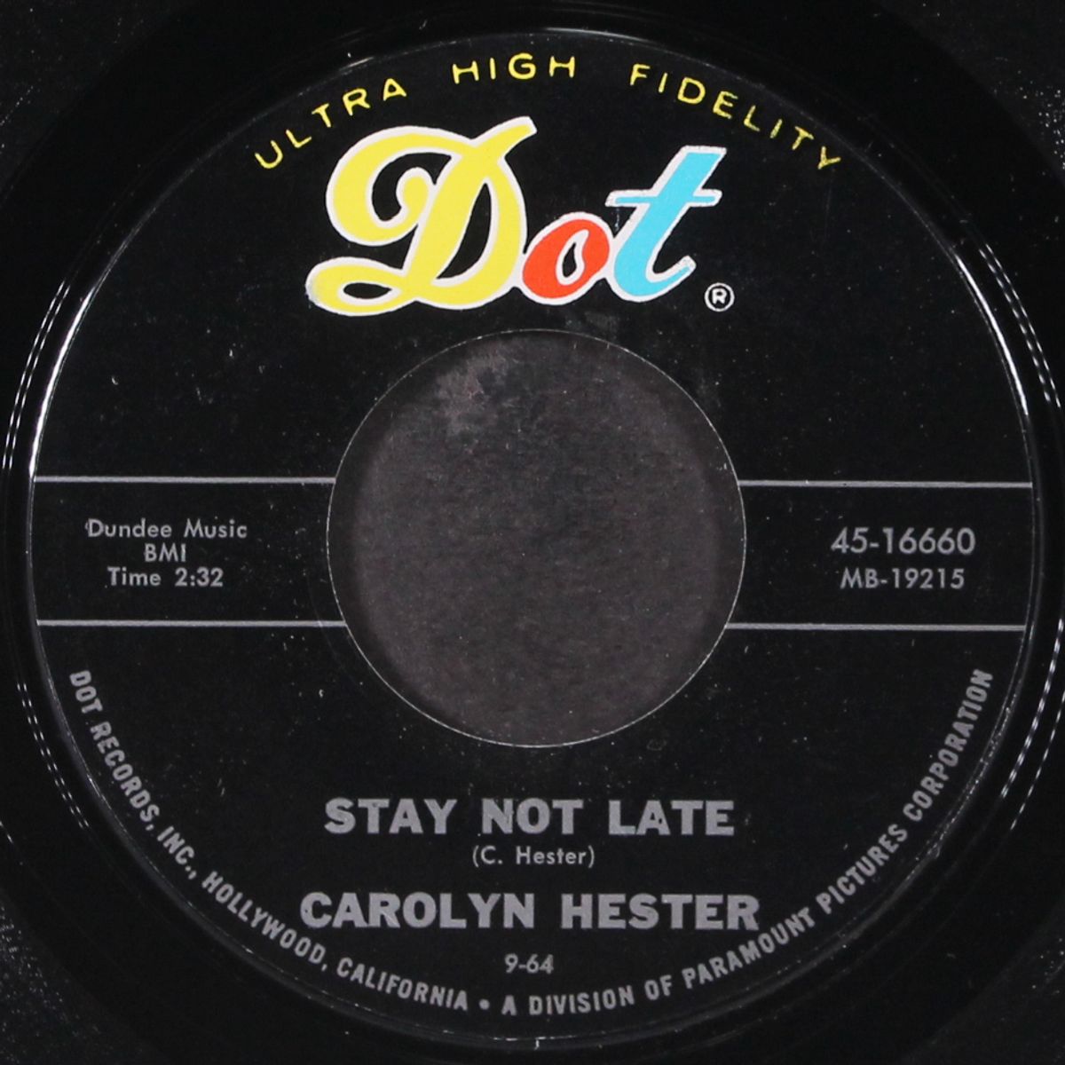 stay not late / that's my song by CAROLYN HESTER