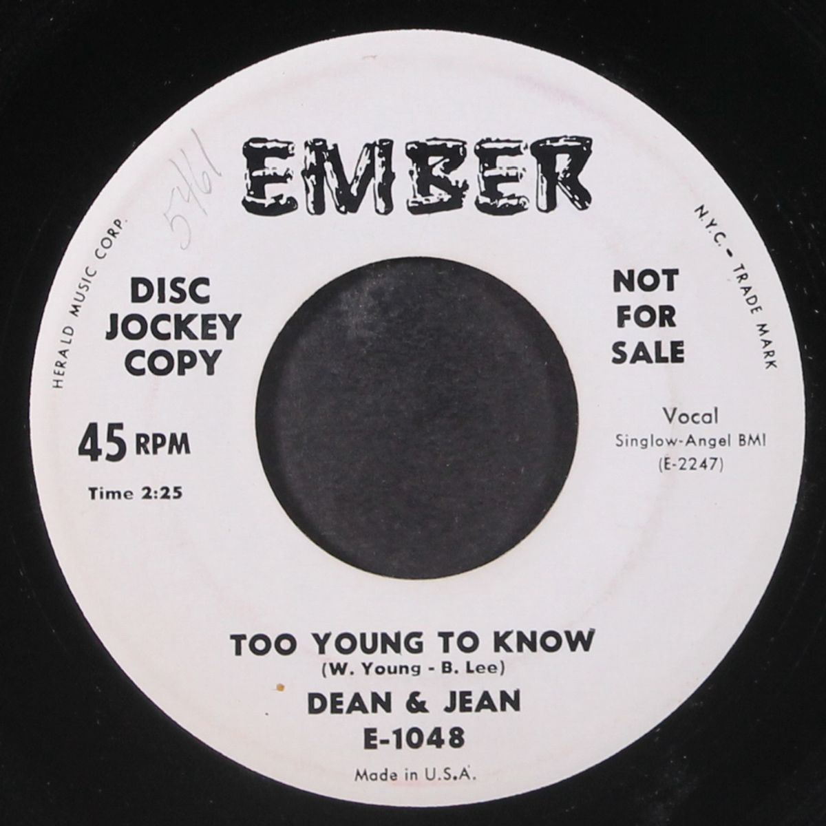 too young to know by DEAN & JEAN