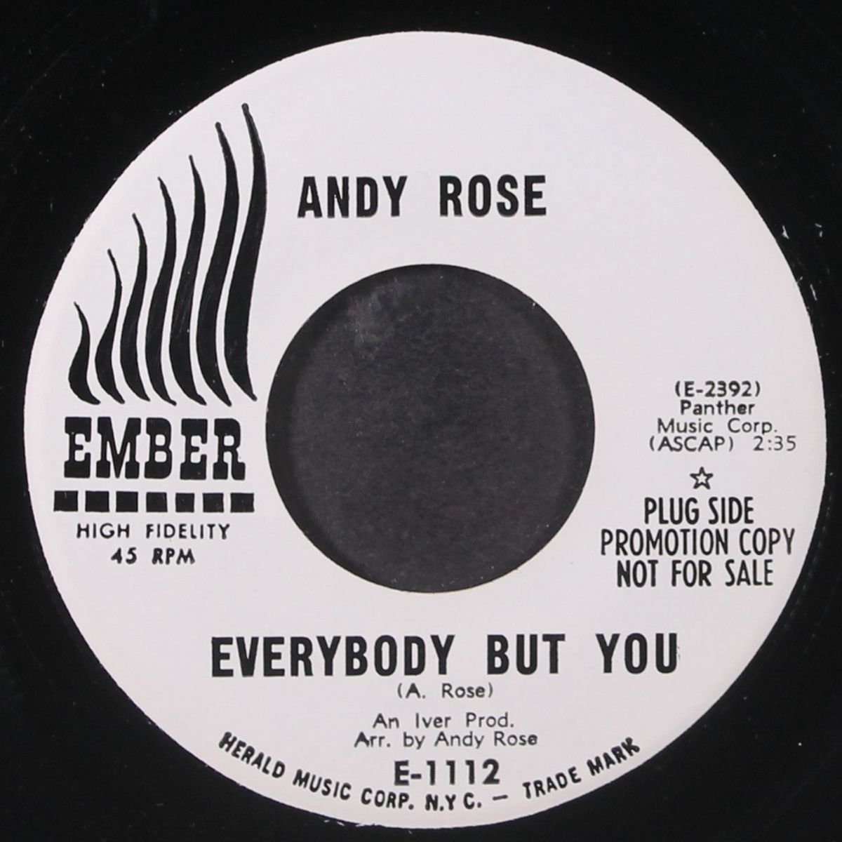 everybody but you / no need to go to kansas city by ANDY ROSE