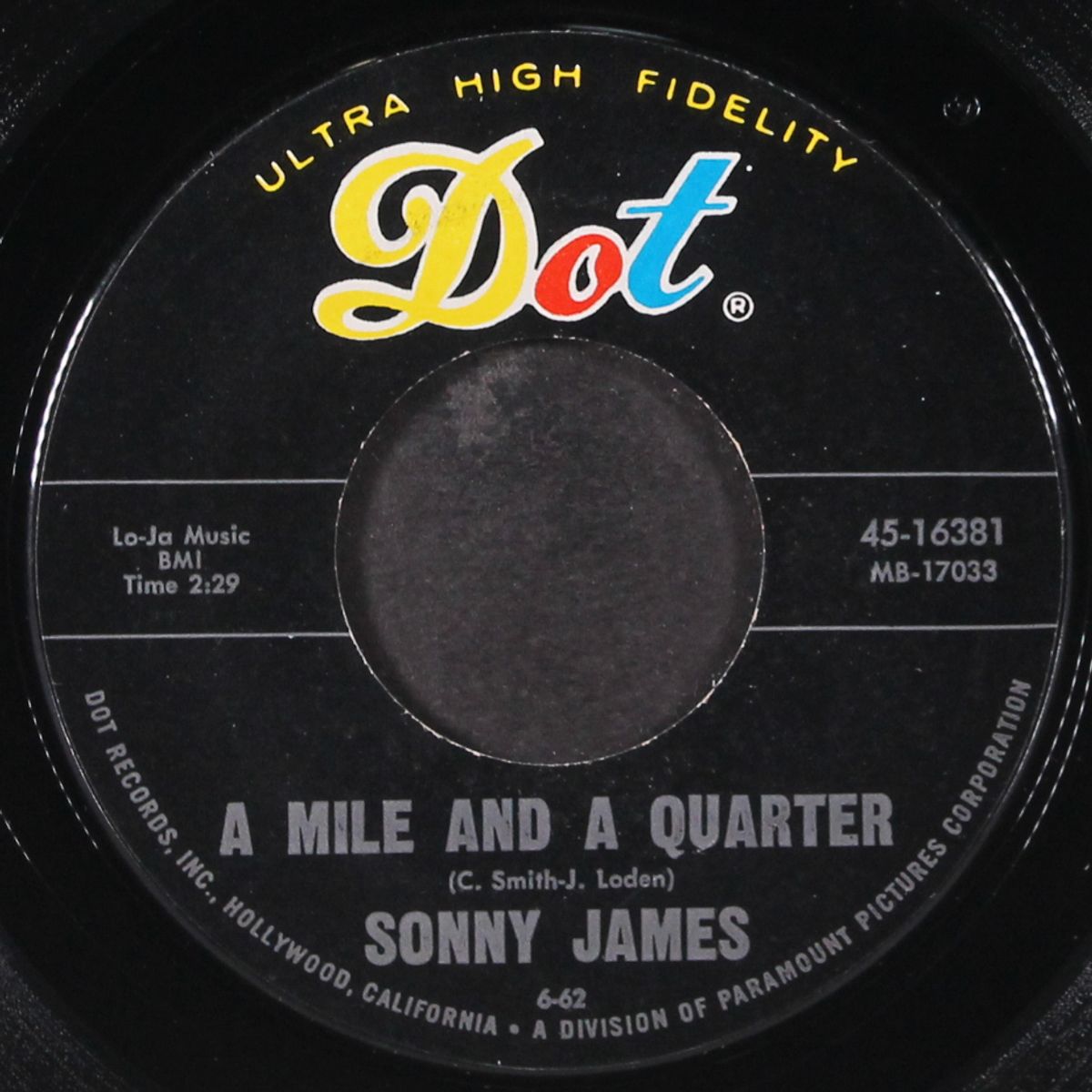 a mile and a quarter / just one more lie by SONNY JAMES