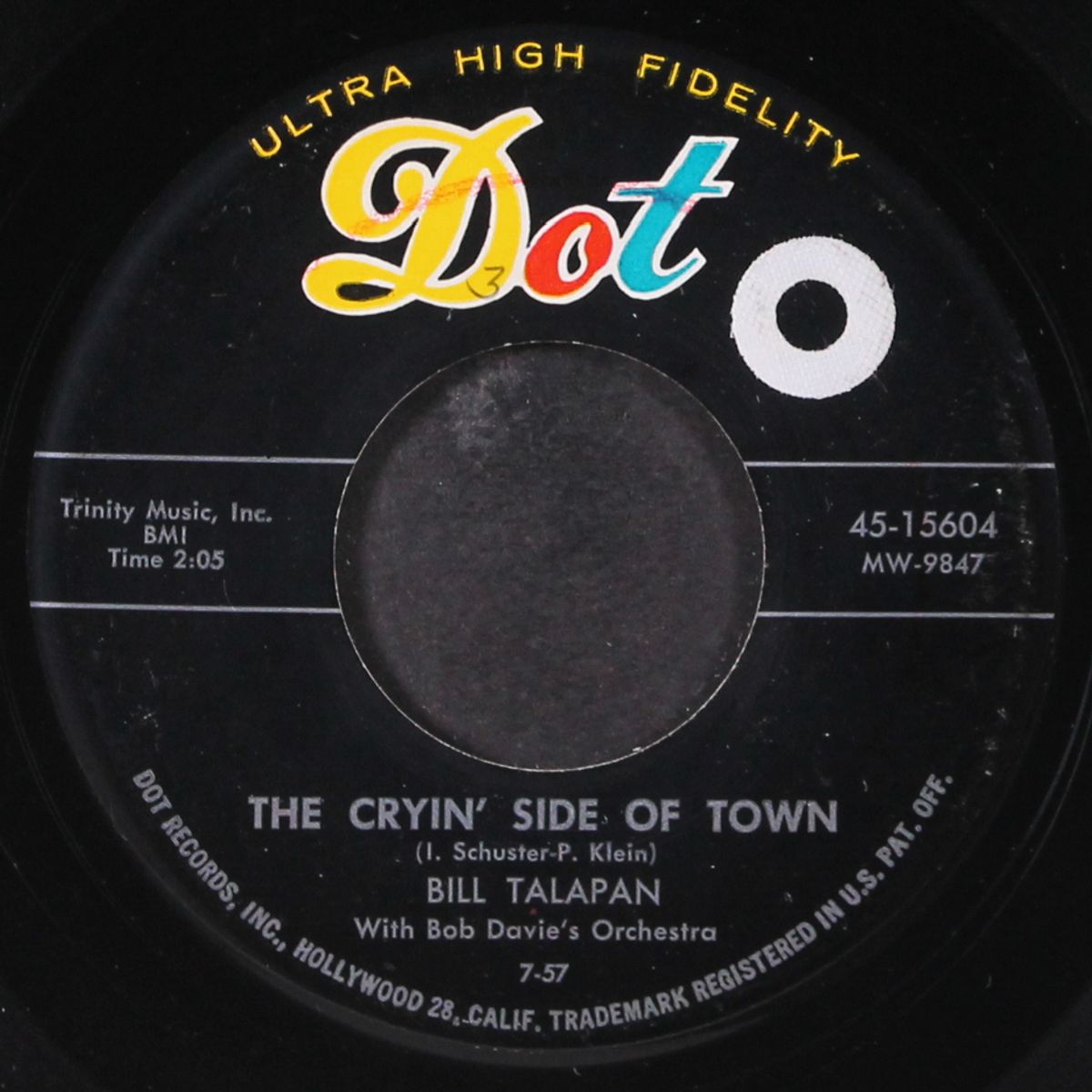 the cryin' side of town / rhythm in my heart by BILL TALAPAN
