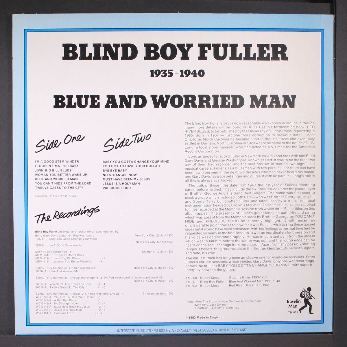 blue and worried man by BLIND BOY FULLER