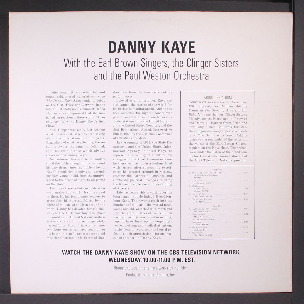 danny kaye presented by your rambler dealer by DANNY KAYE
